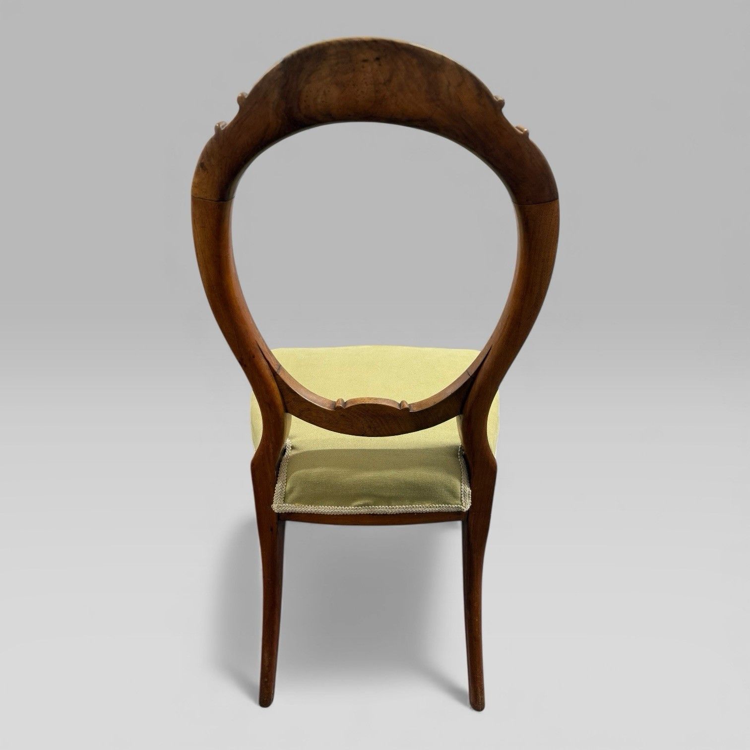 195.0 Pair Of Antique Victorian Walnut Balloon Back Chairs photo