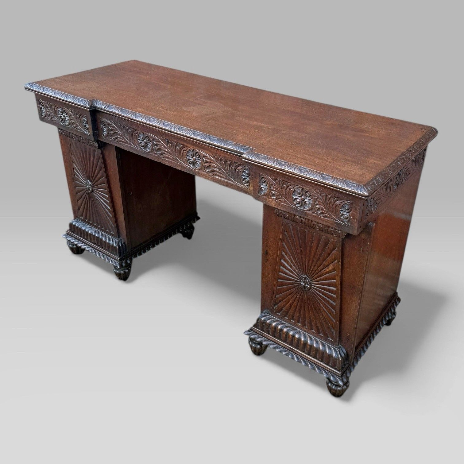Antique Regency/William IV Anglo Indian Padouk Carved Sideboard Or Desk photo for sale