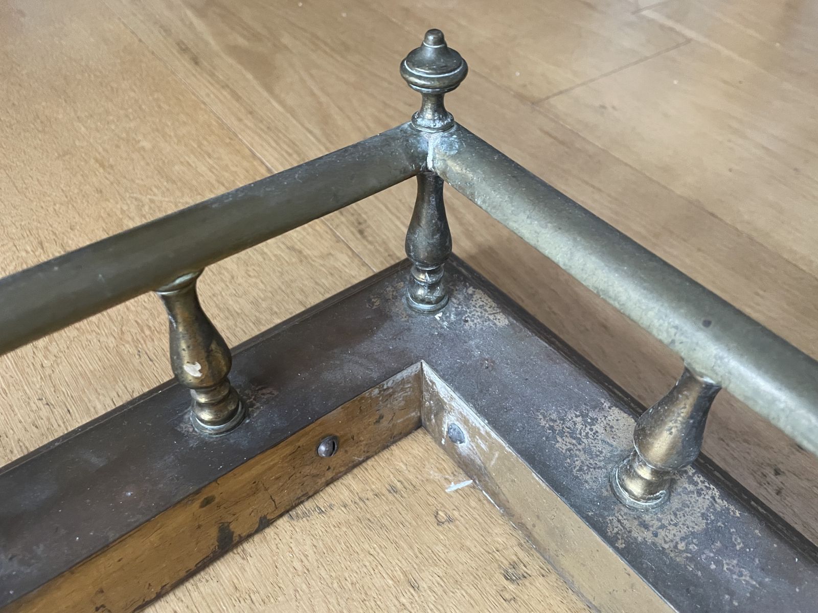 Antique Brass And Iron Fireplace Fender photo buy