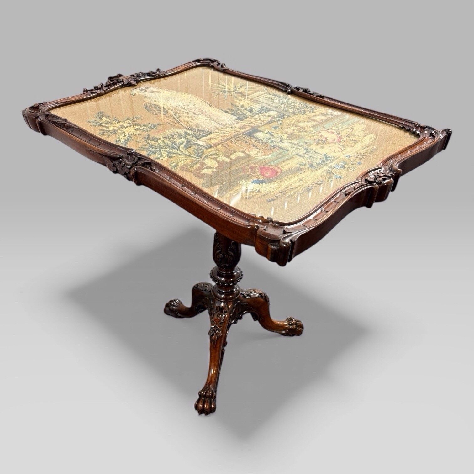 Antique William IV Gillows Carved Rosewood Tilt Top Tripod Table Fire Screen photo buy