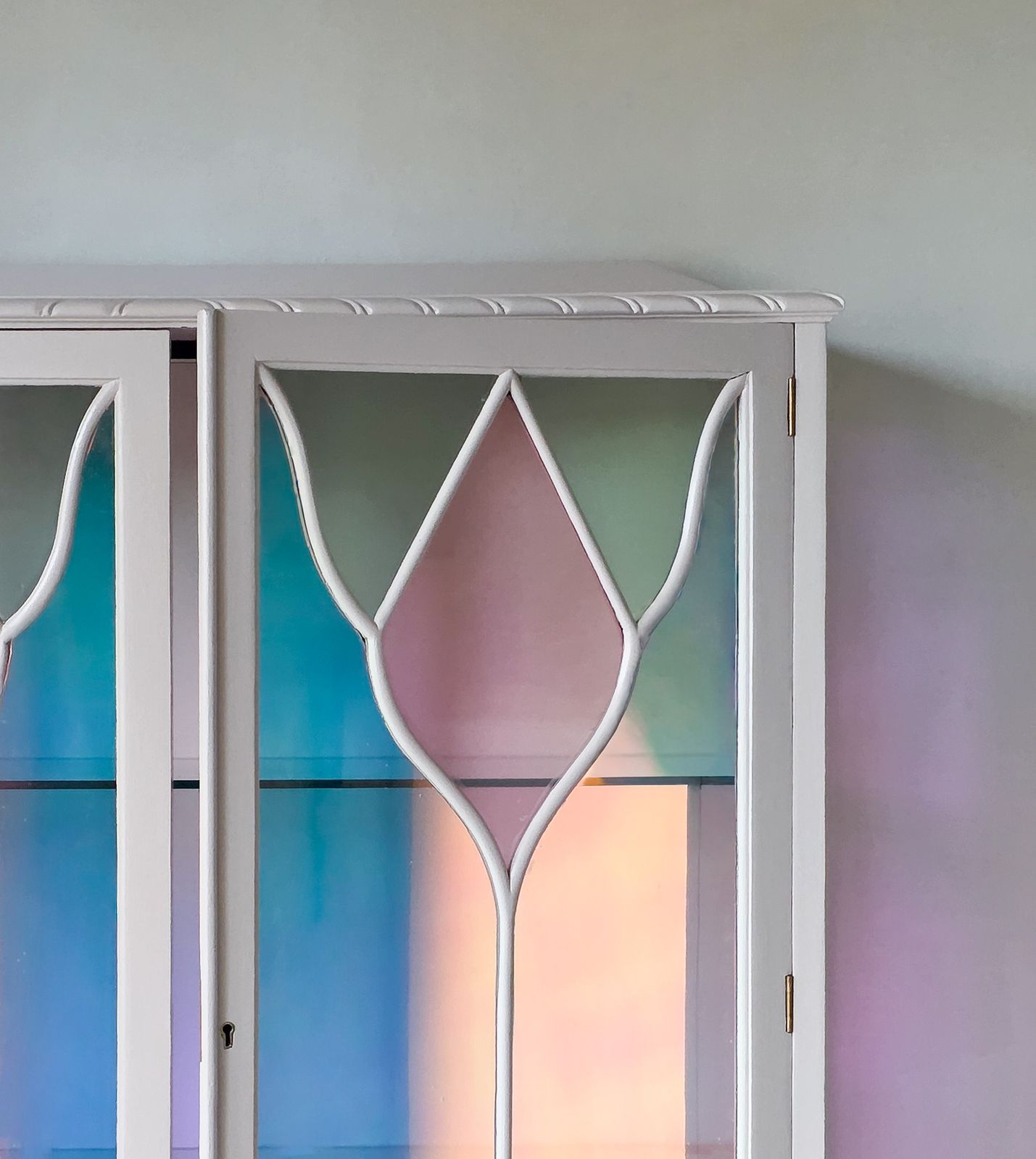Stained Glass Vintage Display Drinks Cocktail Cabinet photo furniture