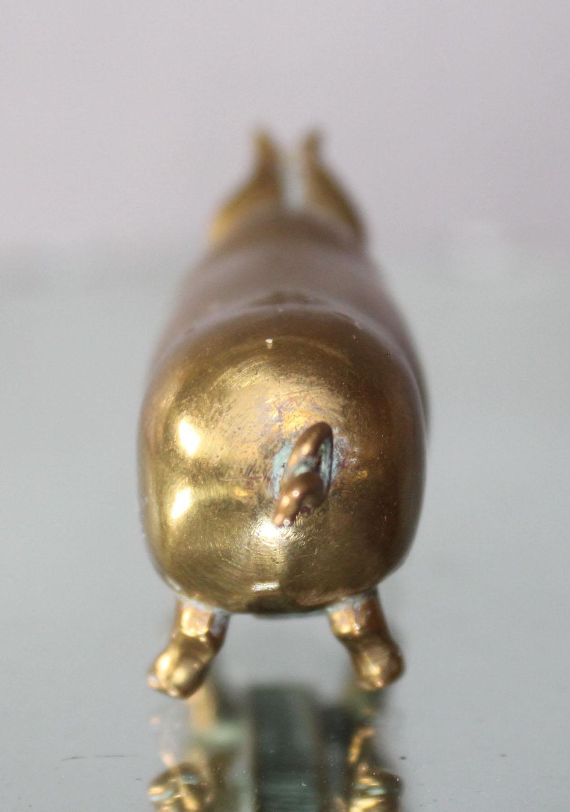 Antique Brass Pig Go To Bed Vesta Case, Match Holder, Night Light, British Victorian Novelty, Match Striker, Hinged, 19th Century photo vintage