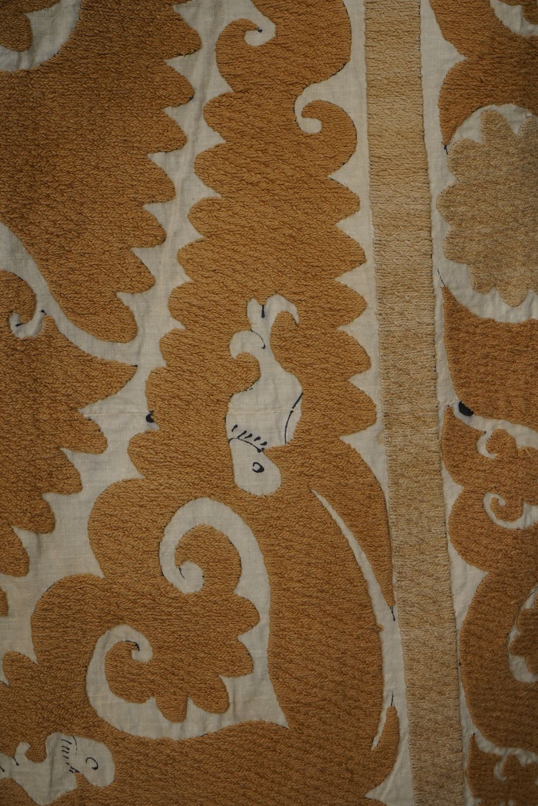 Vintage Uzbek Suzani | Hand Embroidered Pink & Tan Floral Medallion Square 4'1'' X 4'4'' photo buy
