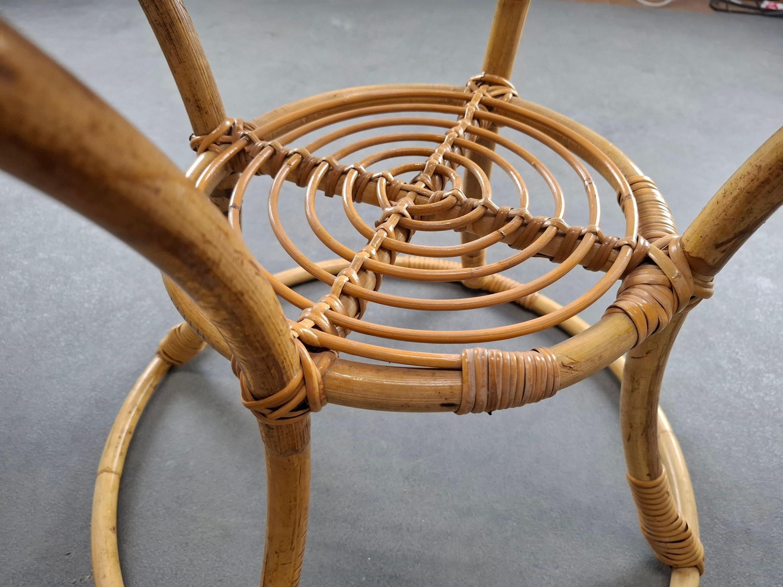 Czechoslovak Midcentury Rattan And Bamboo Side Table, 1960s photo furniture
