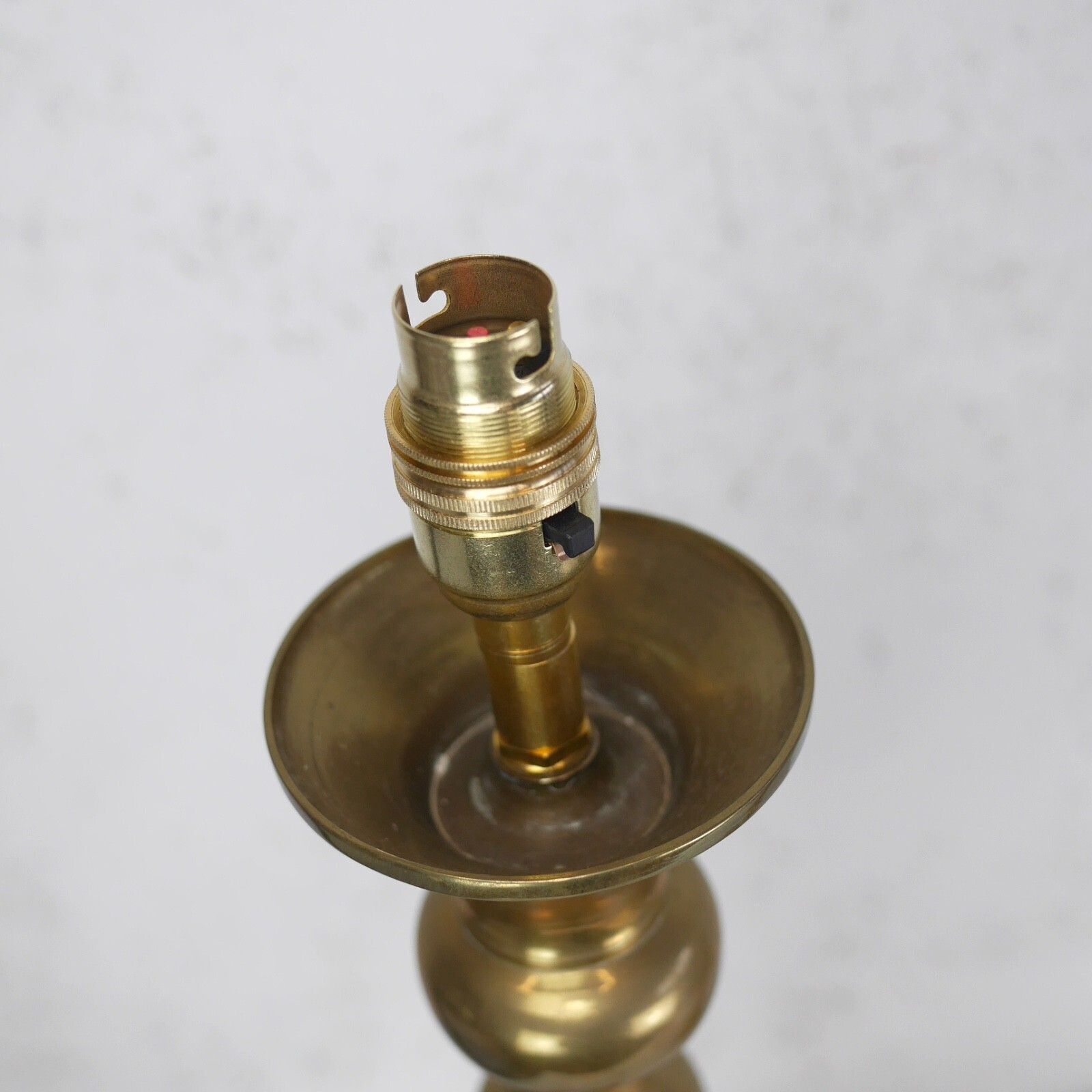 Pair Tall Large Brass Candle Stick Table Lights Lamps Vintage Antique  #103068 photo vintage