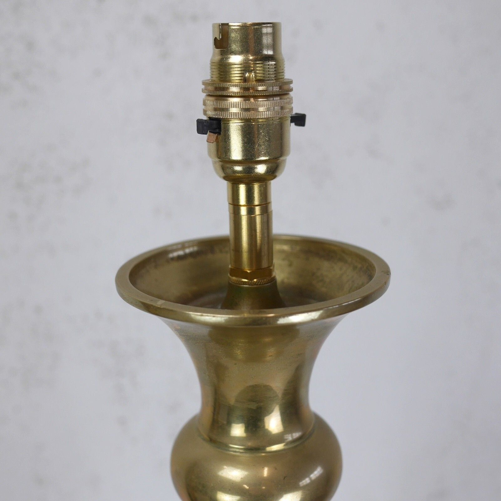 Lighting Pair Tall Large Brass Candle Stick Table Lights Lamps Vintage Antique  #103068 photo