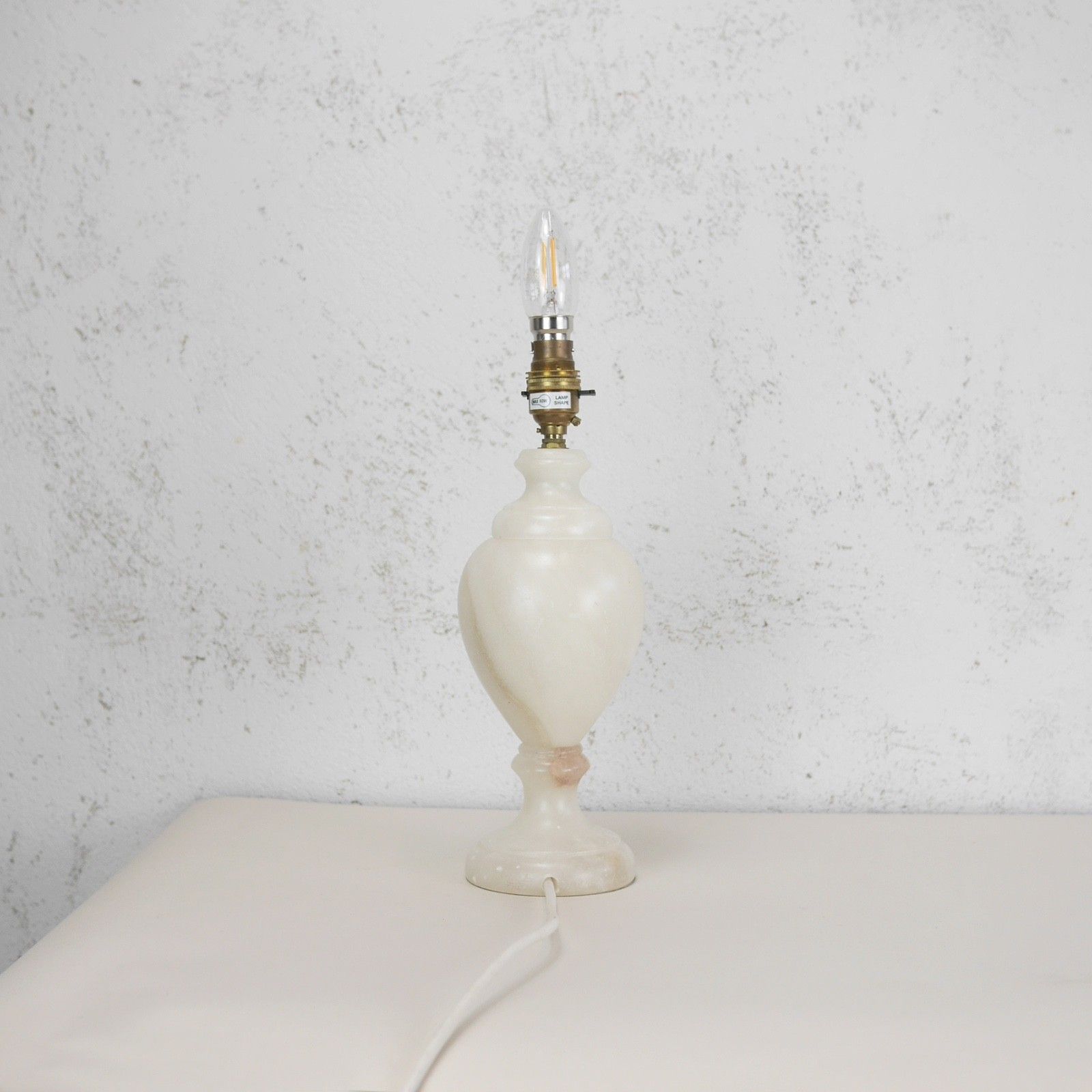 Alabaster Marble Neoclassical Urn Table Lamp Italian Marble Brass #103076 photo 110.0