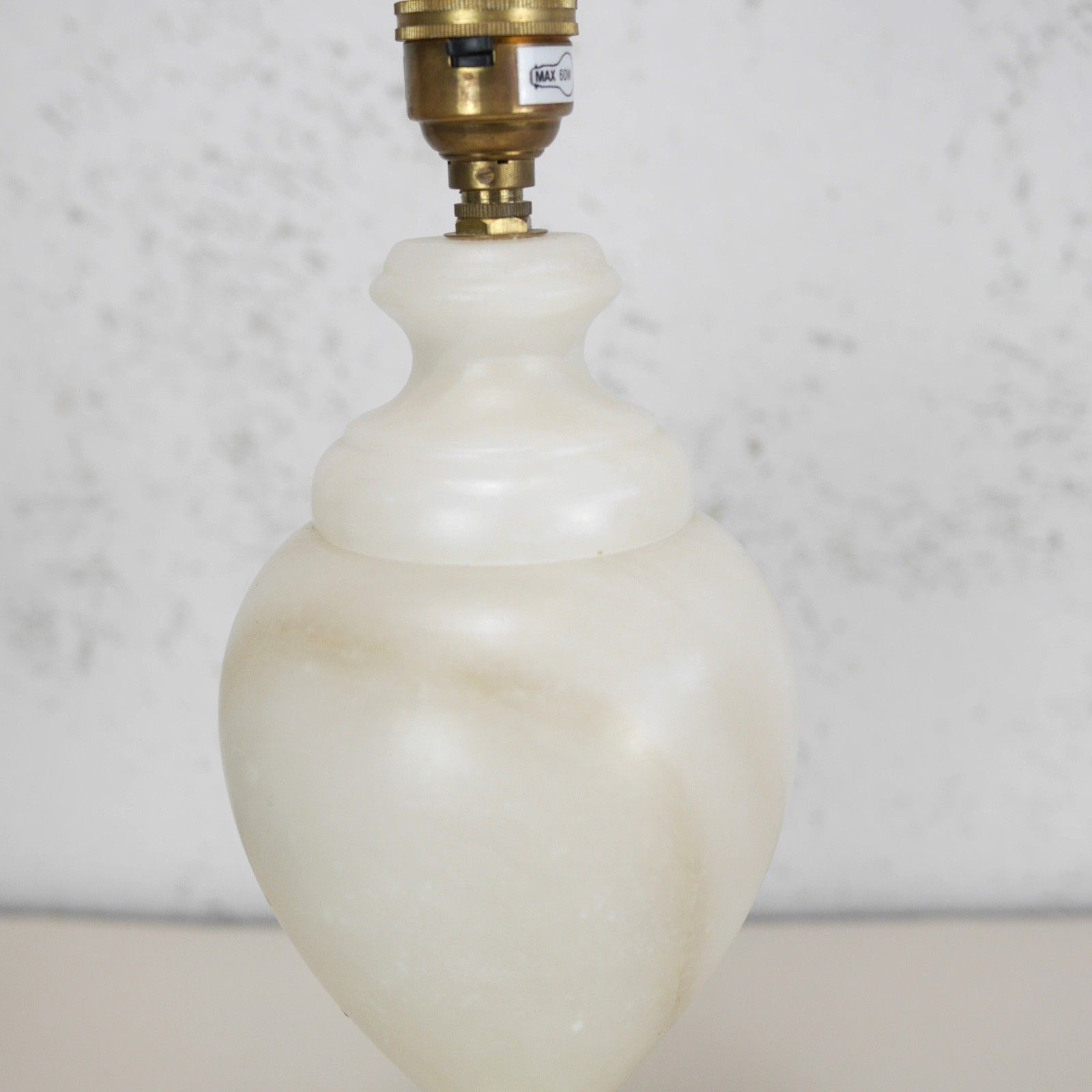 Lighting Alabaster Marble Neoclassical Urn Table Lamp Italian Marble Brass #103076 photo