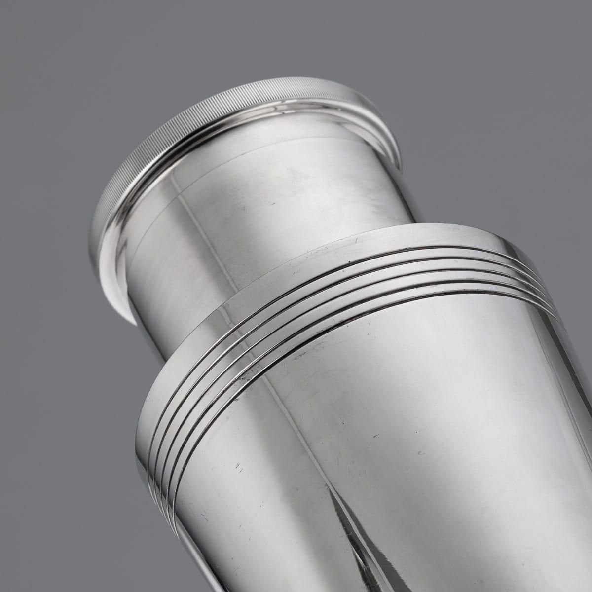 Home Decor Art Deco Cocktail Shaker By Keith Murray, Silver Plated, English, 1936 photo
