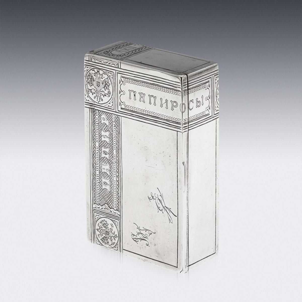 19th Century Imperial Russian Solid Silver Trompe L'oeil Cigar Box photo furniture