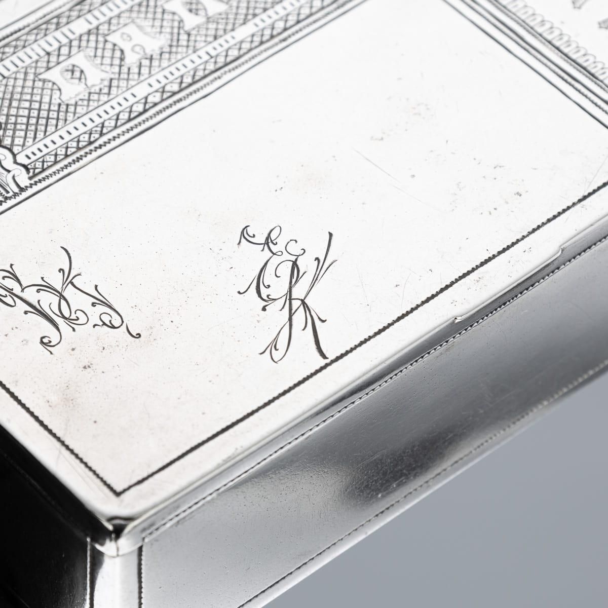 photo buy 19th Century Imperial Russian Solid Silver Trompe L'oeil Cigar Box