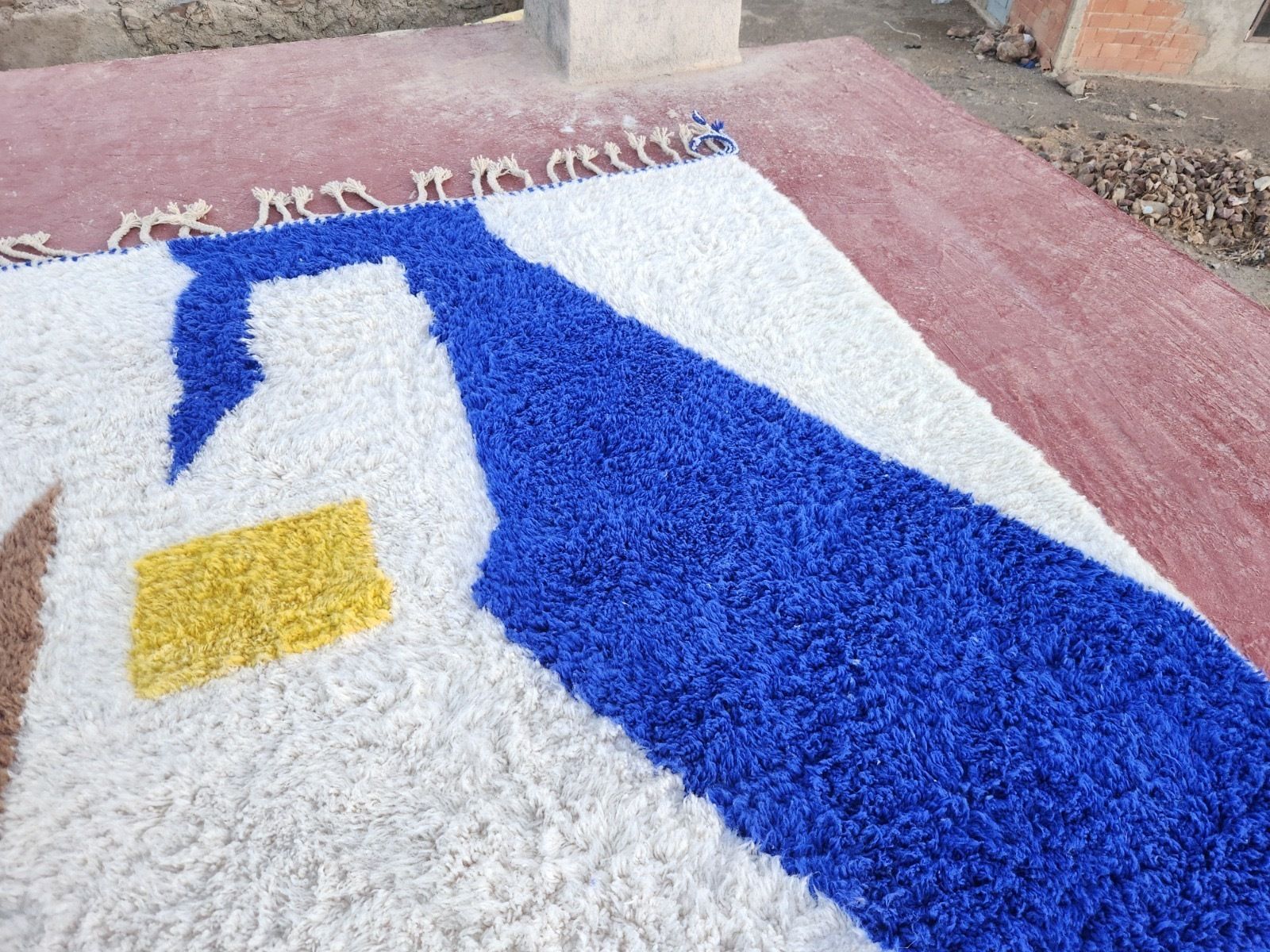photo vinterior Large Abstract Contemporary Beni Ourain Rug   Hand Knotted Moroccan Wool   300x200cm