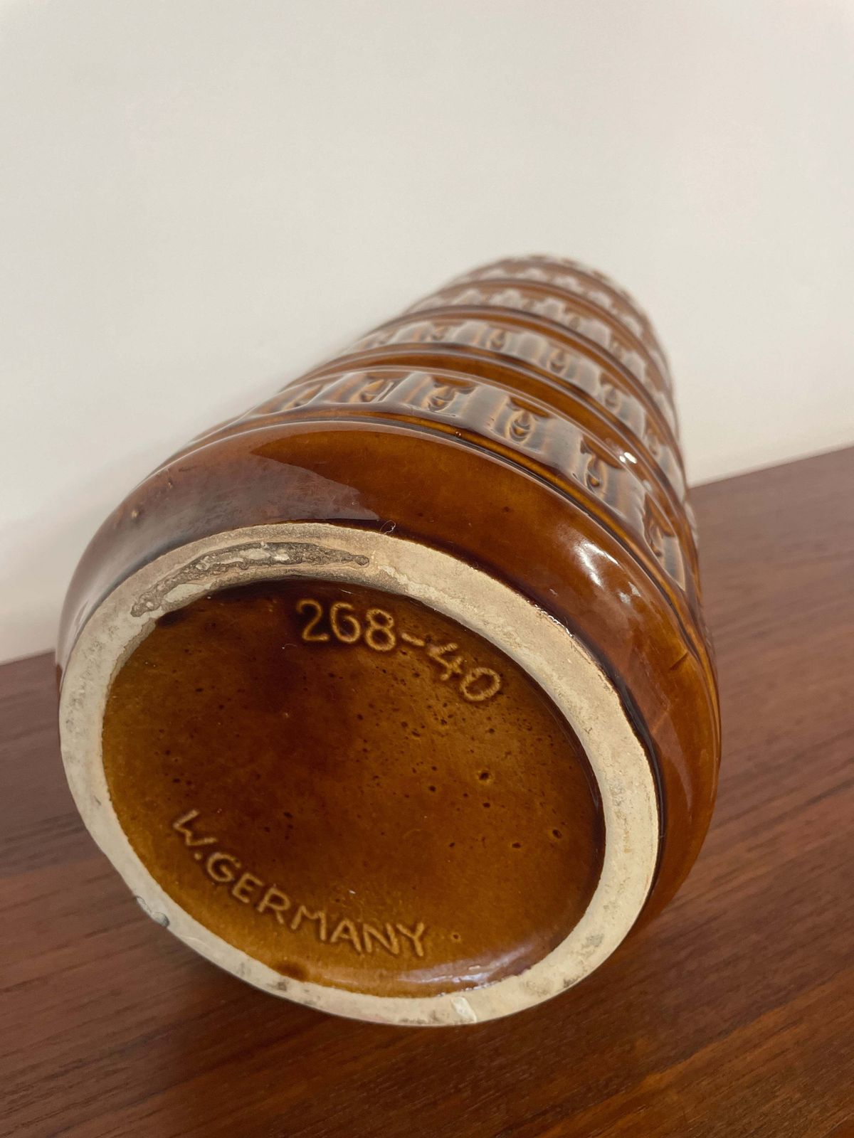 photo for sale Large Mid Century West German Brown Vase | W. Germany 268 40 | 40cm