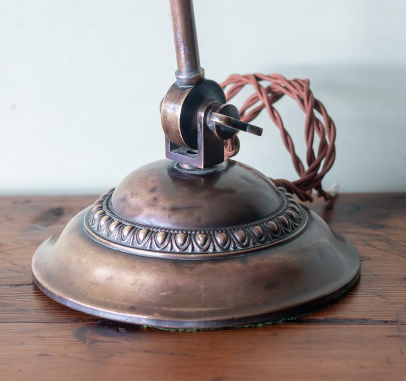 Large Art Deco Copper Adjustable Bankers Lamp photo Lighting