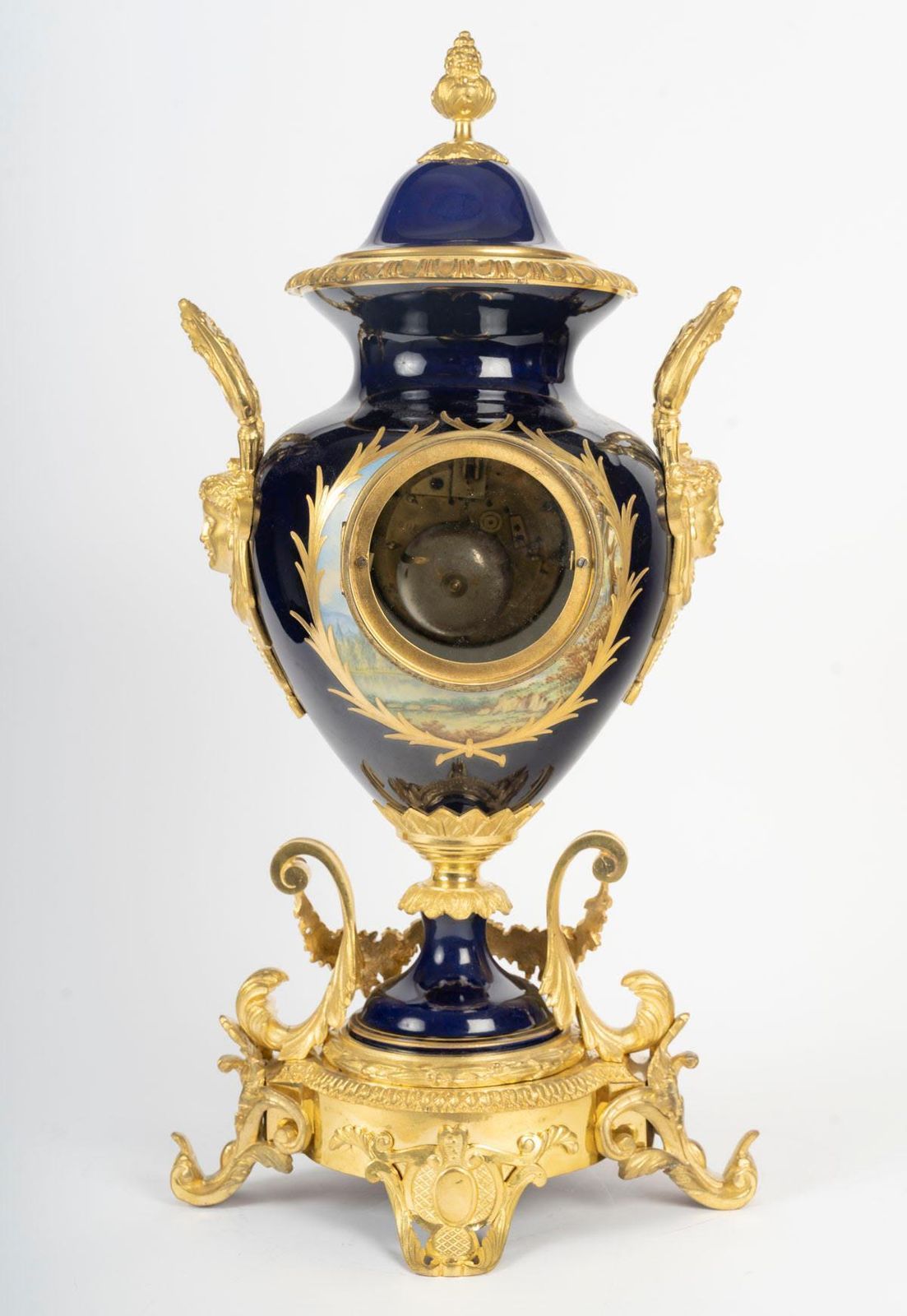 photo vinterior Gilt Bronze And Sèvres Porcelain Mantel Clock Set, 19th Century, Napoleon III Period