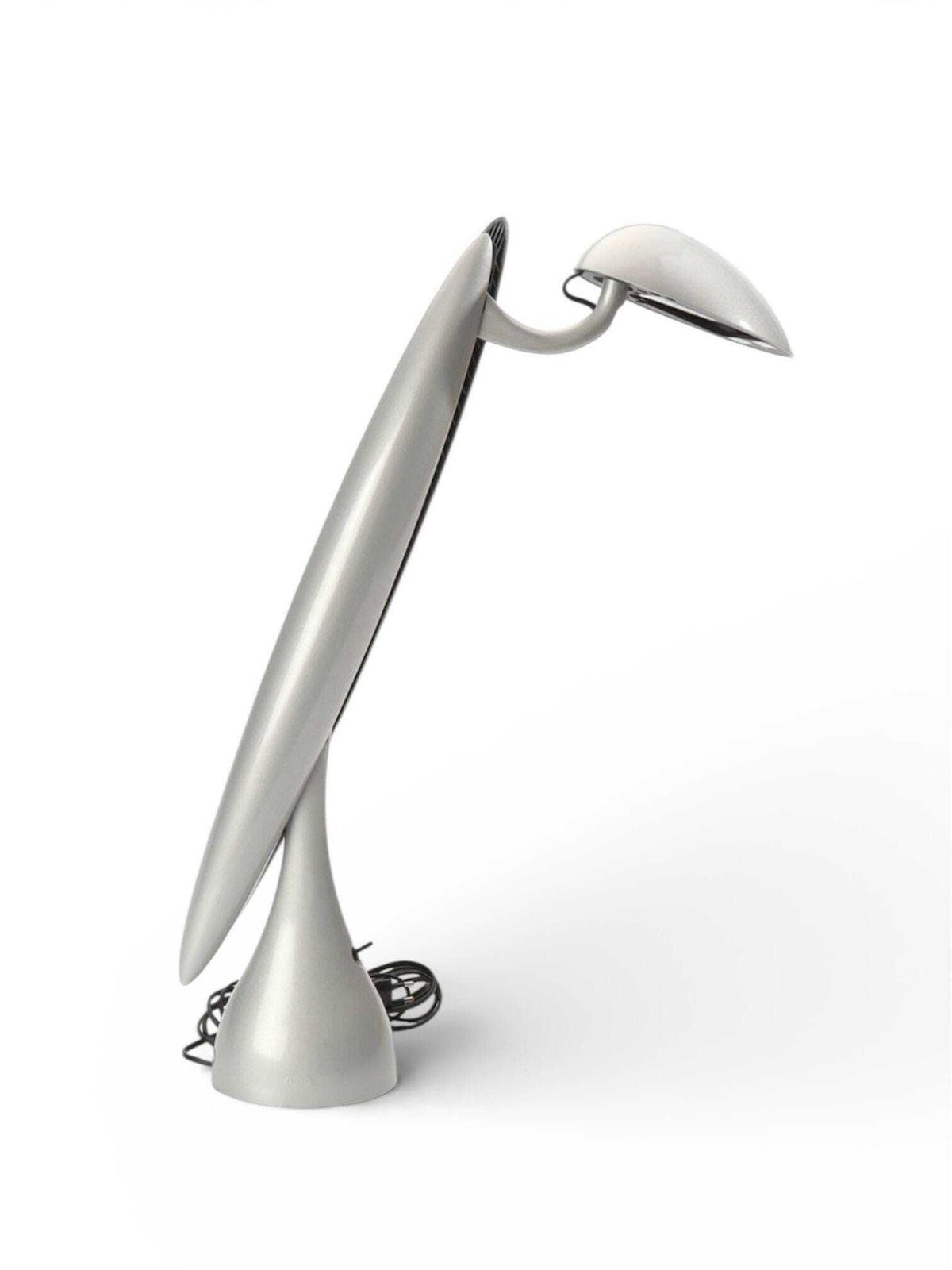 Isao Hasoe Luxo “Heron” Desk Lamp In Silver | Contemporary Scandinavian Design photo for sale