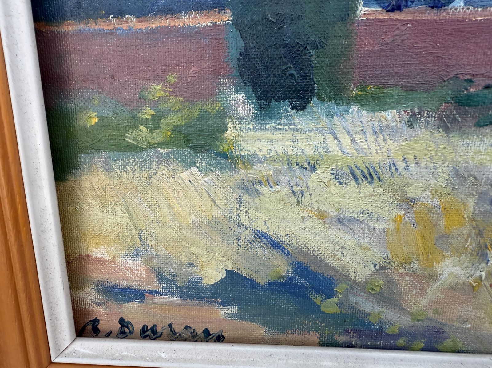 Rafael Duran Benet Landscape With Palm Trees Spain Oil Painting C.1980 photo for sale