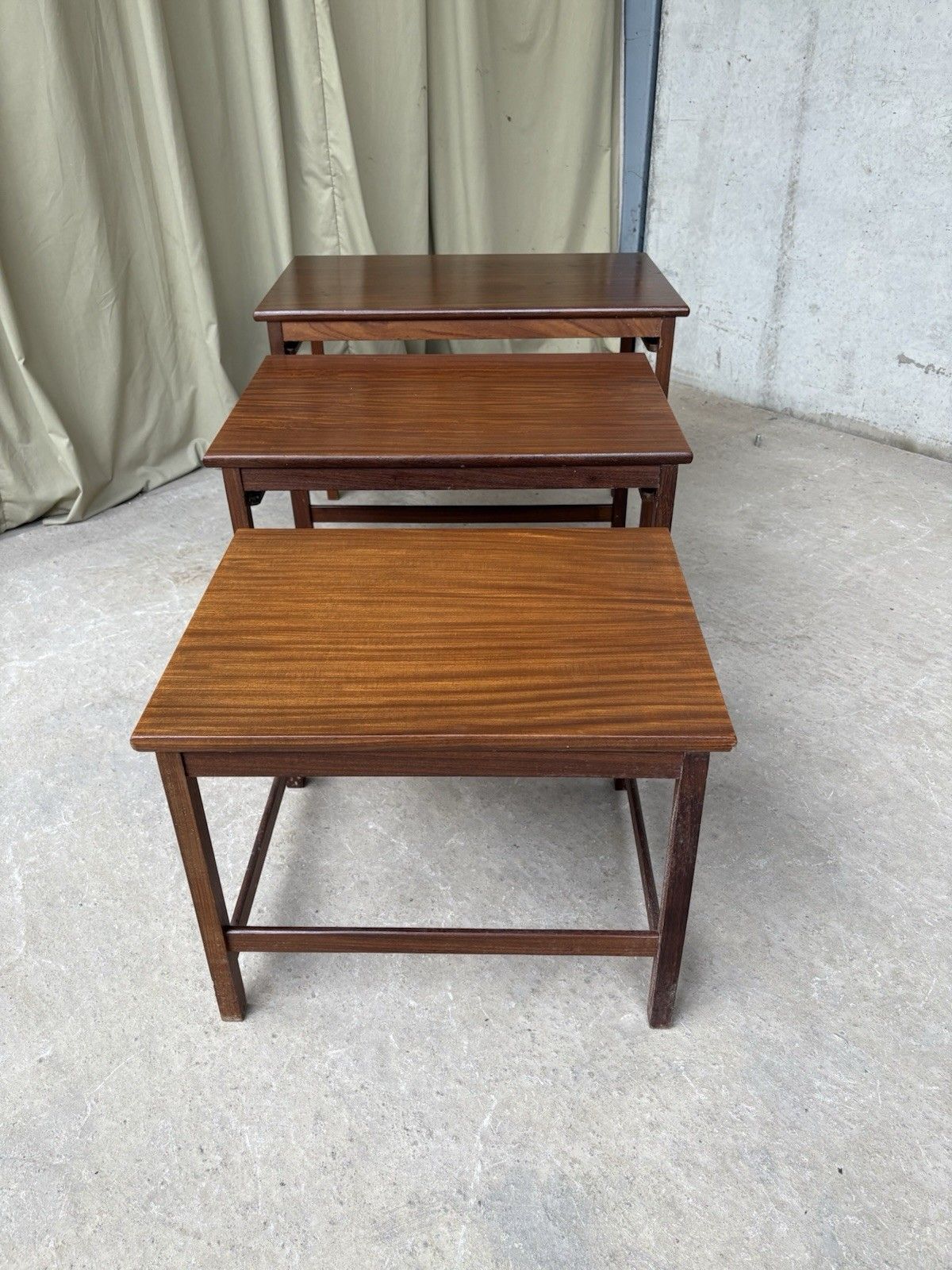 Vtg Mid Century Teak Nest Of Side Tables Scandi Danish Style Retro R981 photo for sale