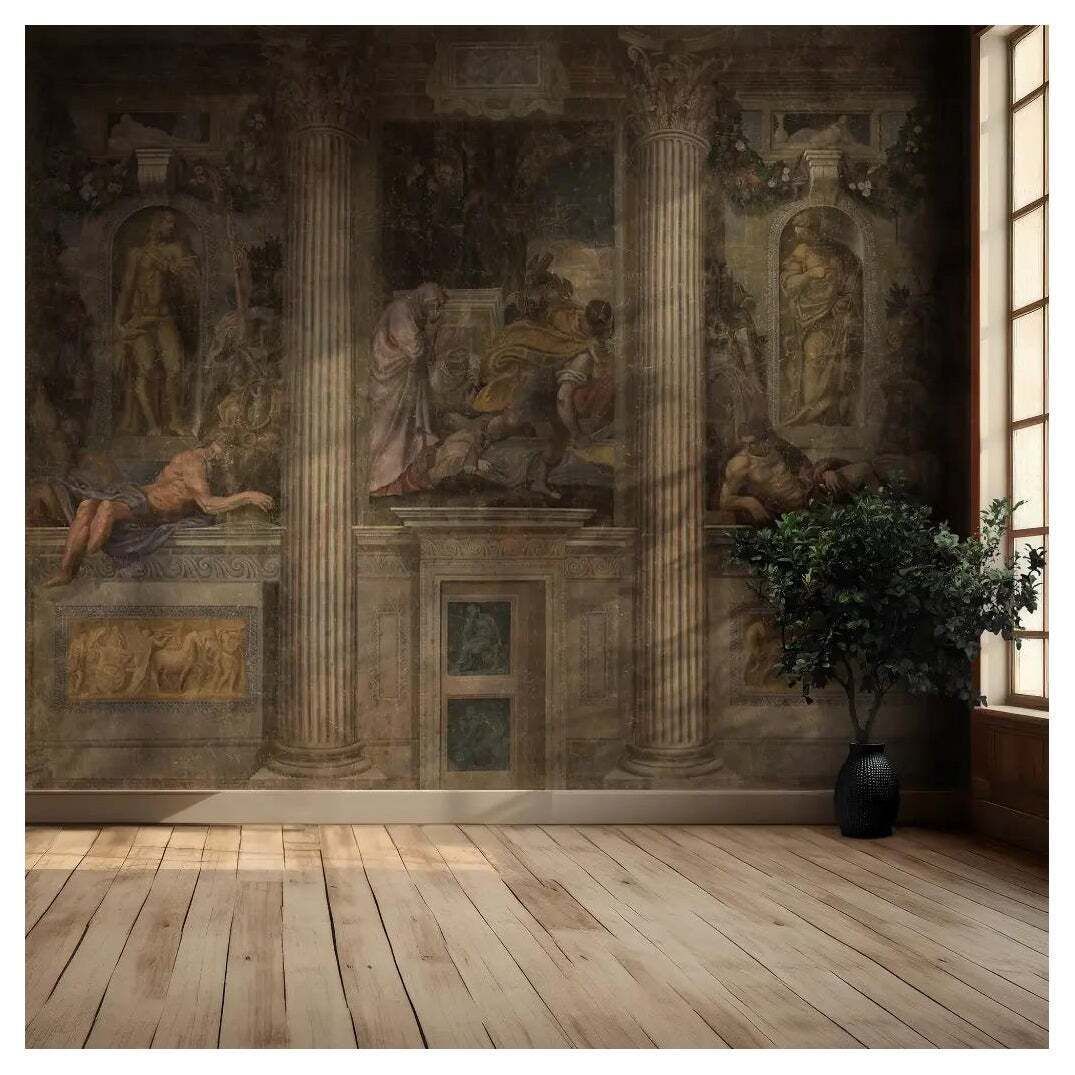 Panoramic Wall Mural On Canvas In An Antique Style, Inspired By The 19th Century