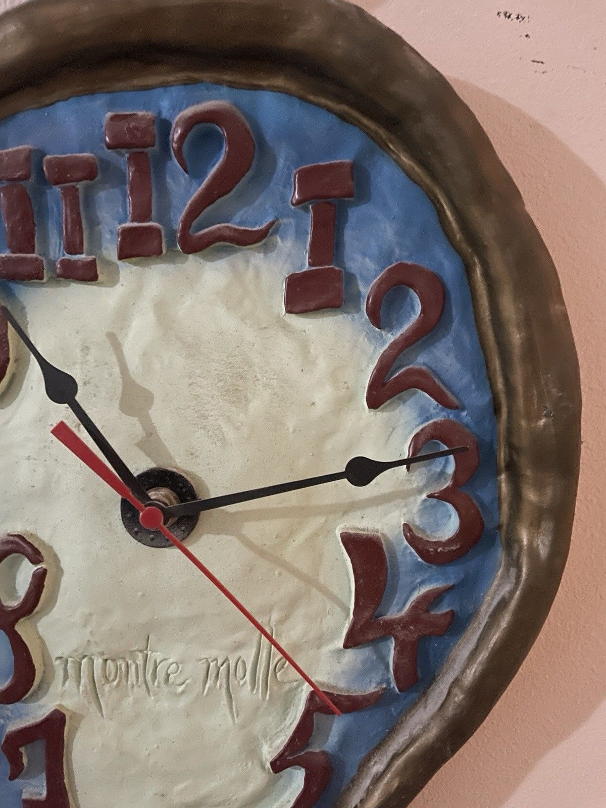 Inspired By Works Of Art By Salvador Dali Melting Wall Clock Montre Molle 1990’s photo for sale