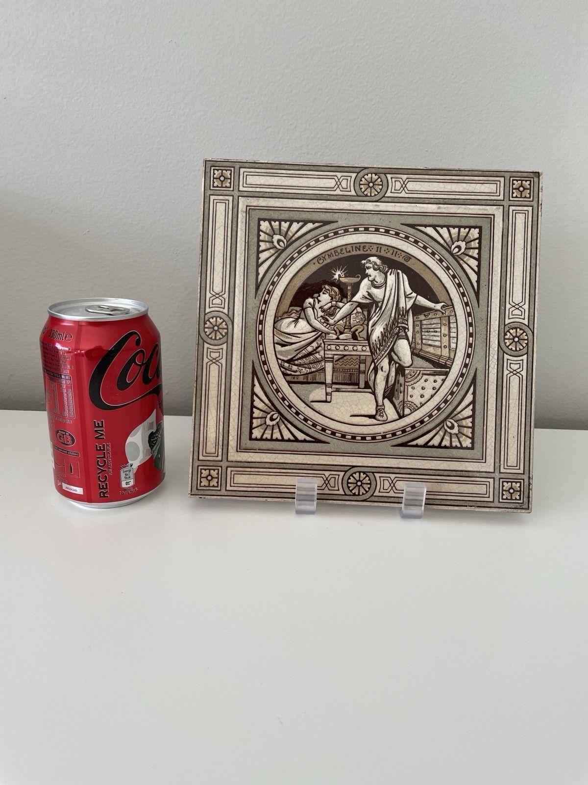 Antique Victorian John Moyr Smith Minton Tile Shakespeare Cymbeline II:II photo Home Fixtures