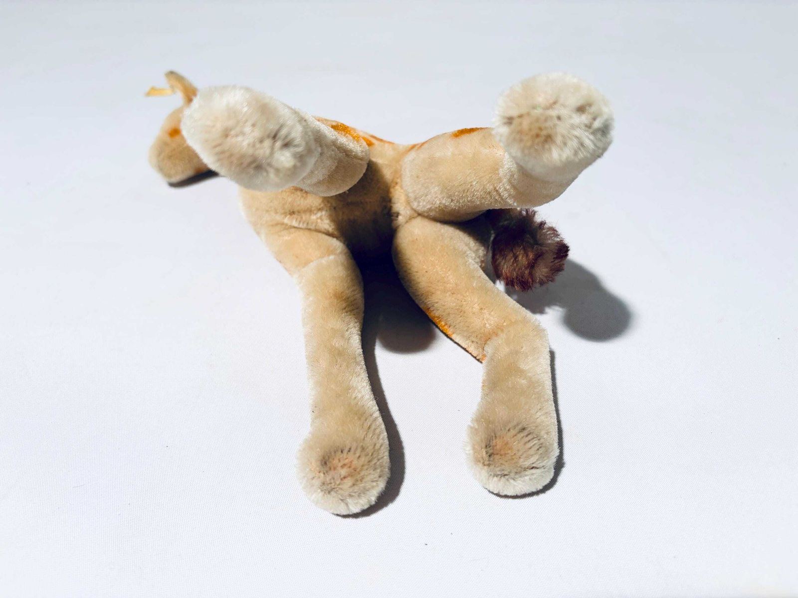 photo for sale Vintage Steiff Giraffe Stuffed Toy Mohair With Button And Flag / 1960s