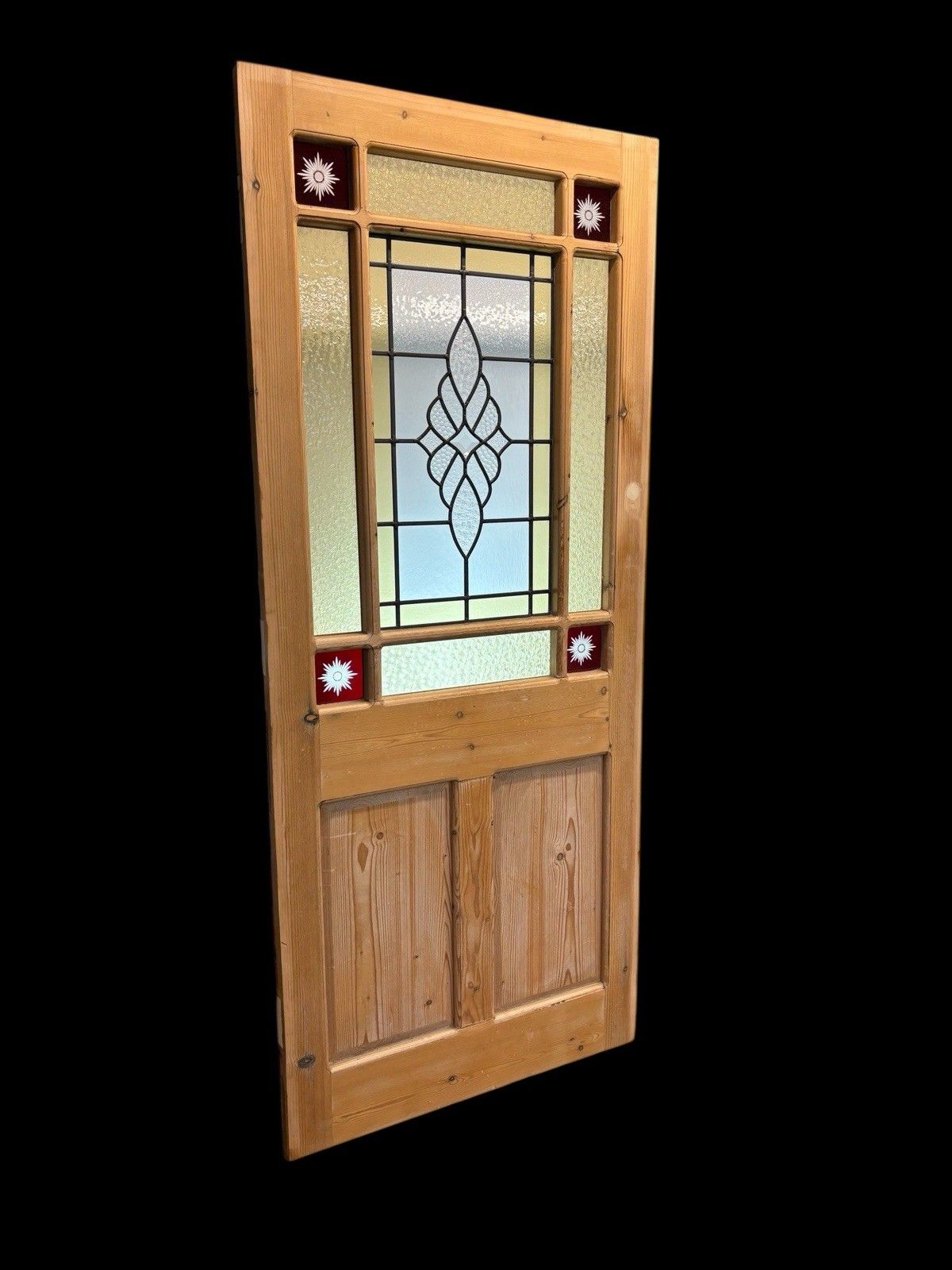 Victorian Stained Glass Front Door Period Reclaimed Old Antique Wooden Refurb photo furniture