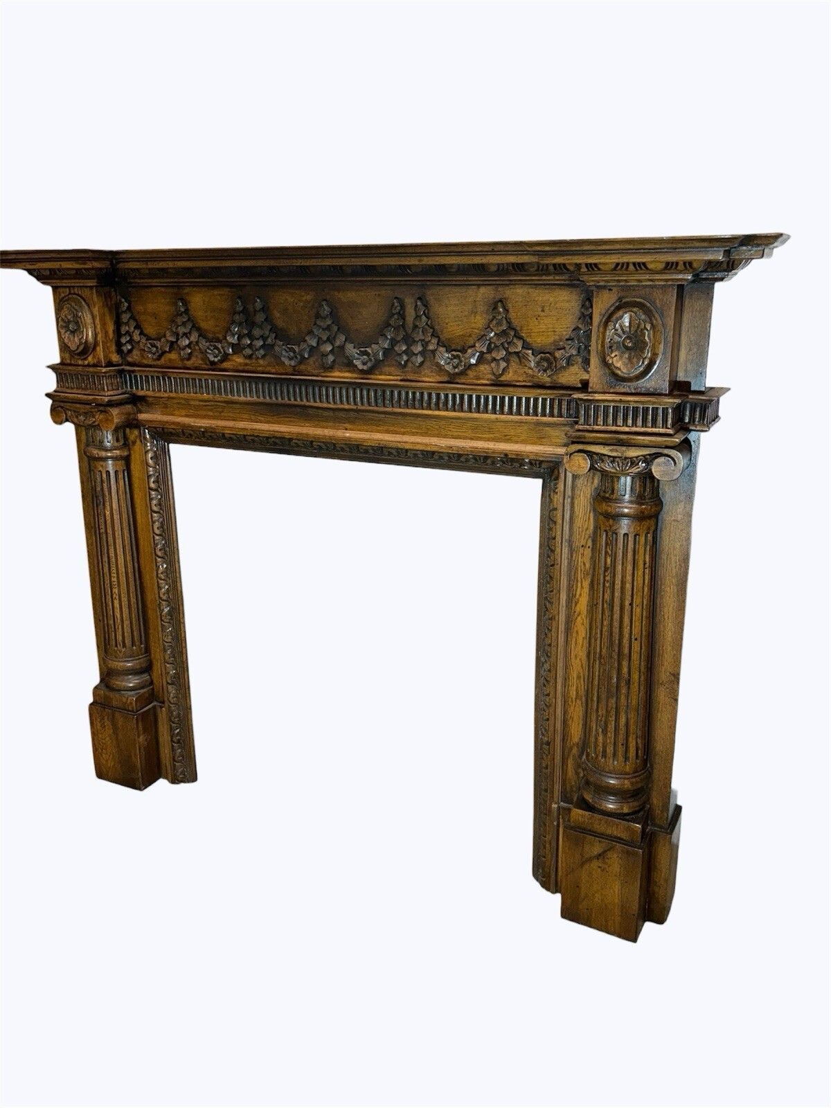 Solid Oak Hand Carved Fireplace Surround Period Reclaimed Old Antique Victorian photo Home Fixtures