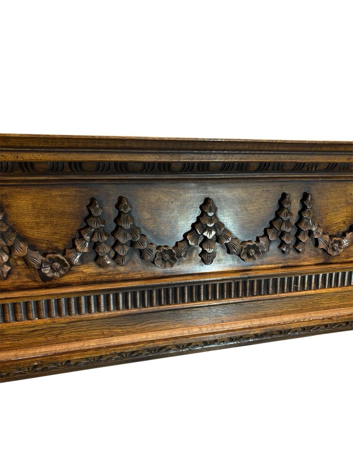 Solid Oak Hand Carved Fireplace Surround Period Reclaimed Old Antique Victorian photo vintage