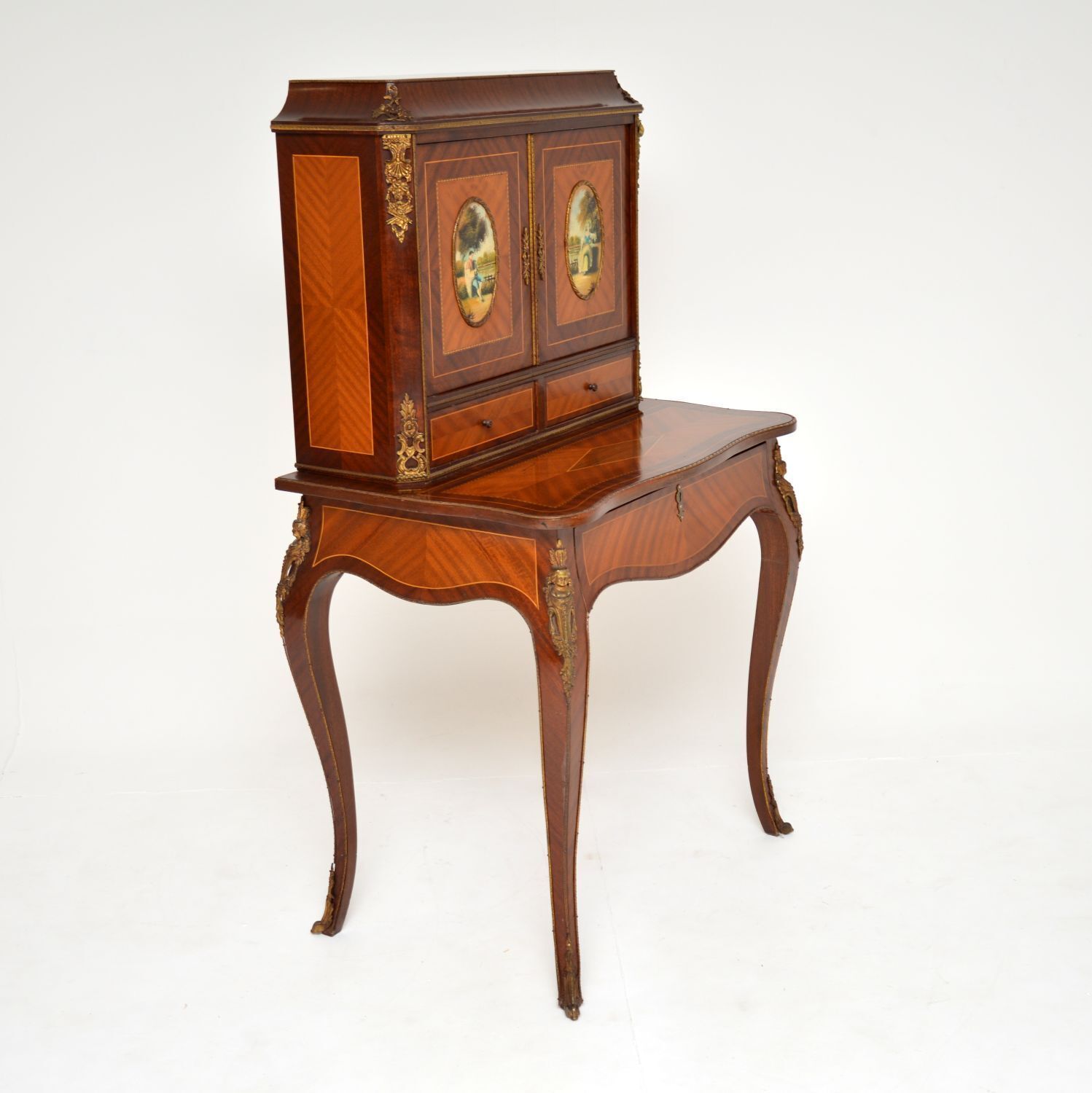 Furniture Antique French Ormolu Mounted Escritoire Desk photo