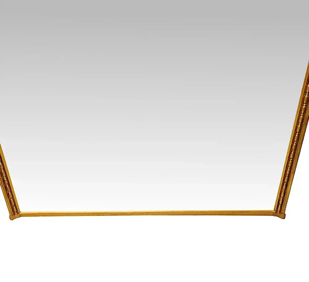 A Fabulous Elegantly Simple Large 19th Century Giltwood Overmantel Mirror photo 6940.9785