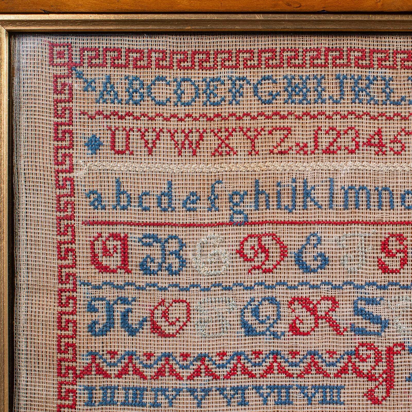 Antique Needlework Sample, English, Framed, Embroidery, Decor, William IV, 1835 photo 1220.0