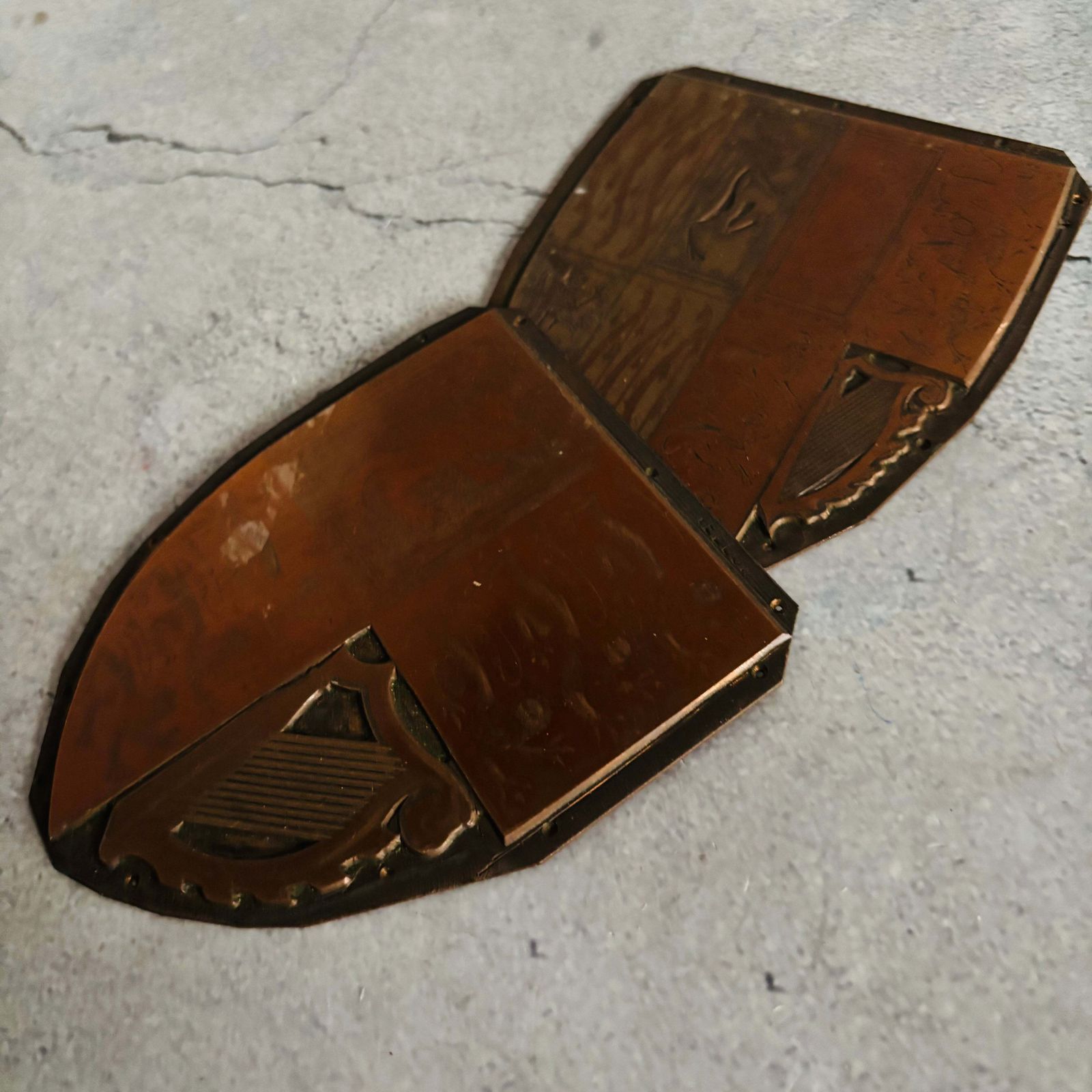 Art Antique Etched Copper Royal Shield Printing Plates photo