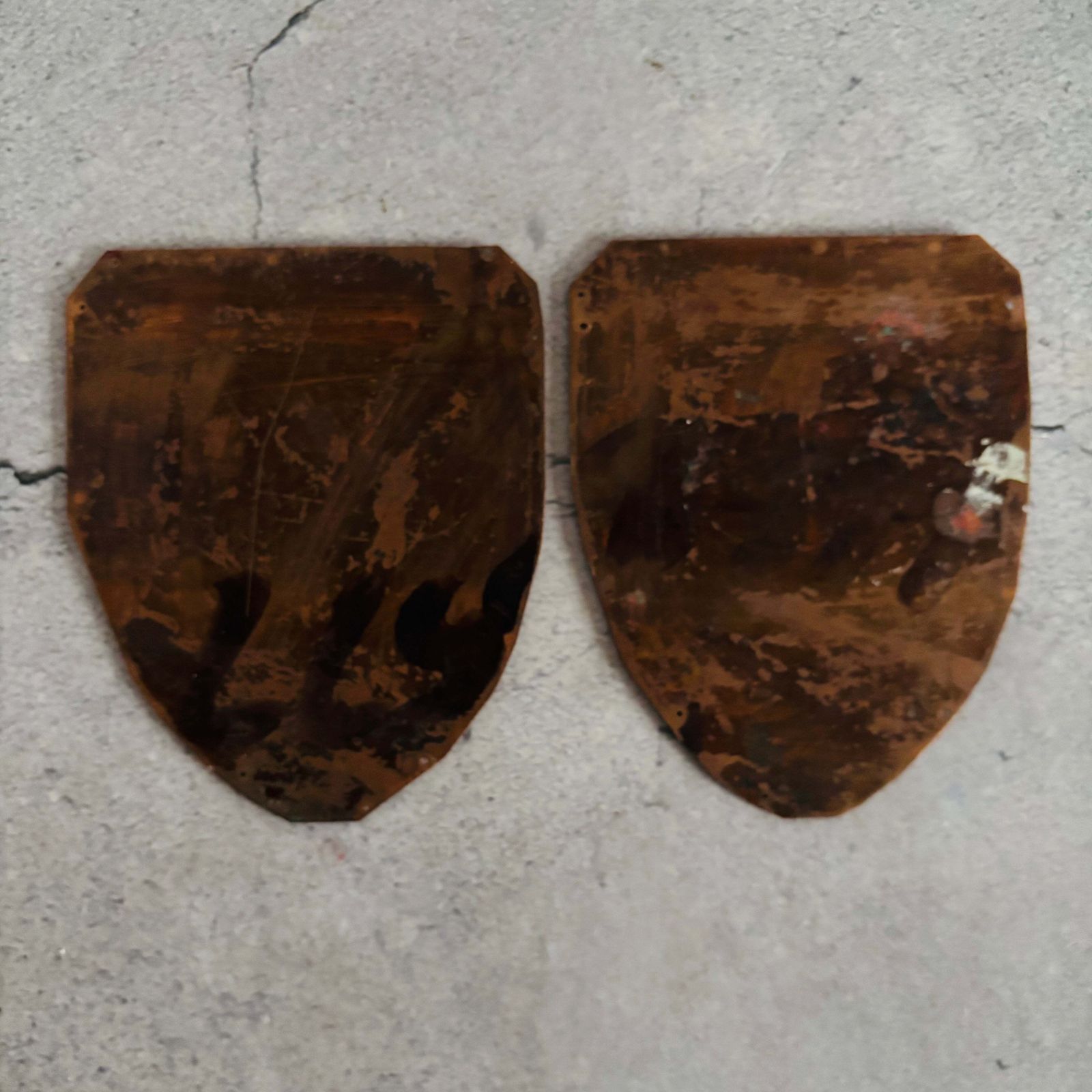 120.0 Antique Etched Copper Royal Shield Printing Plates photo