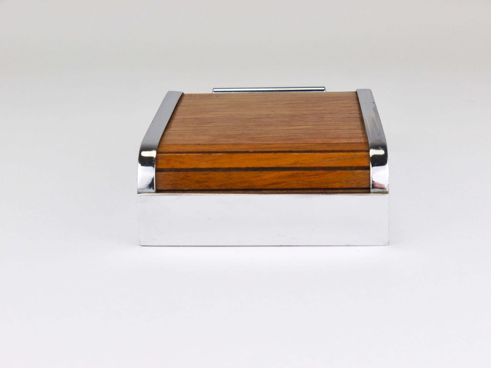 1930s Carl Aubock I Roll Top Storage Box, Cigarette Dispenser, Walnut, Vienna photo 1038.0