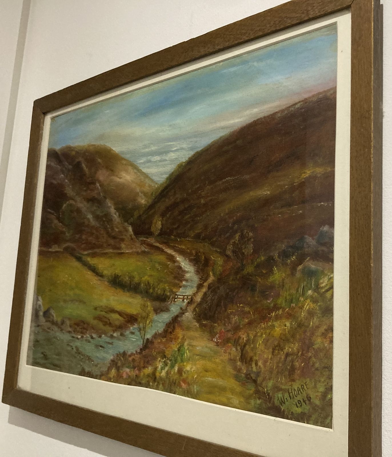 1946 Oil Painting Of Doone Valley , Exmoor photo 799.0