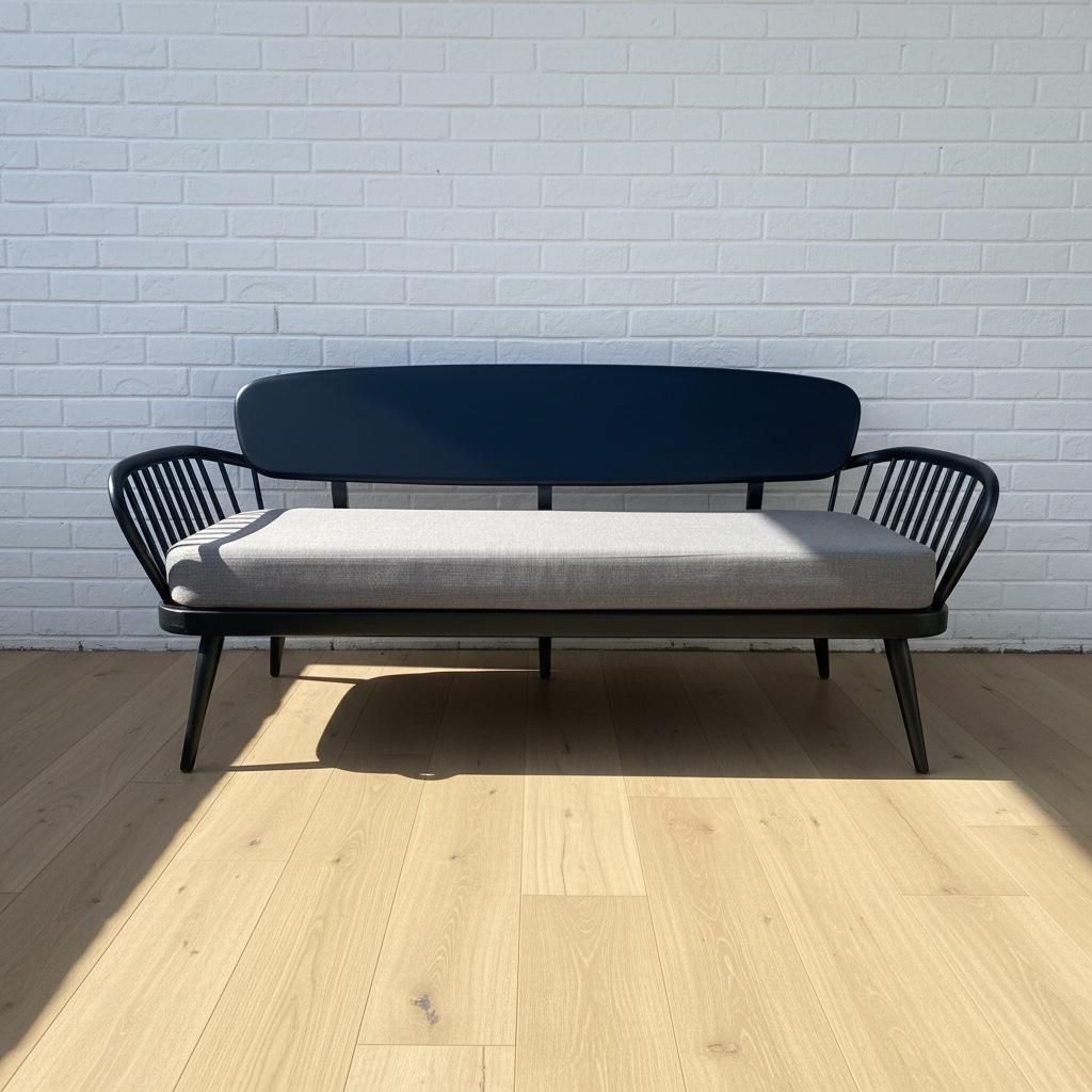 Black Ercol Daybed Sofa Mcm    Choose Your Own Fabric photo vintage