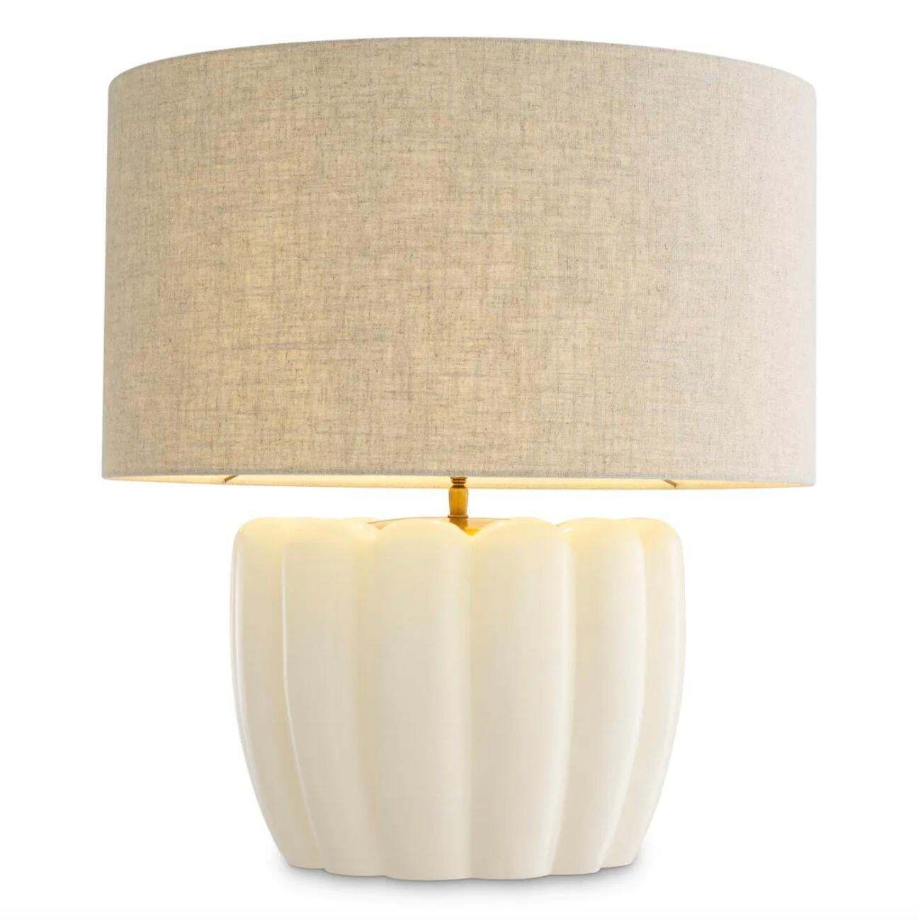 Pair Of Table Lamps In White Wood With White Shade, Contemporary Design photo furniture