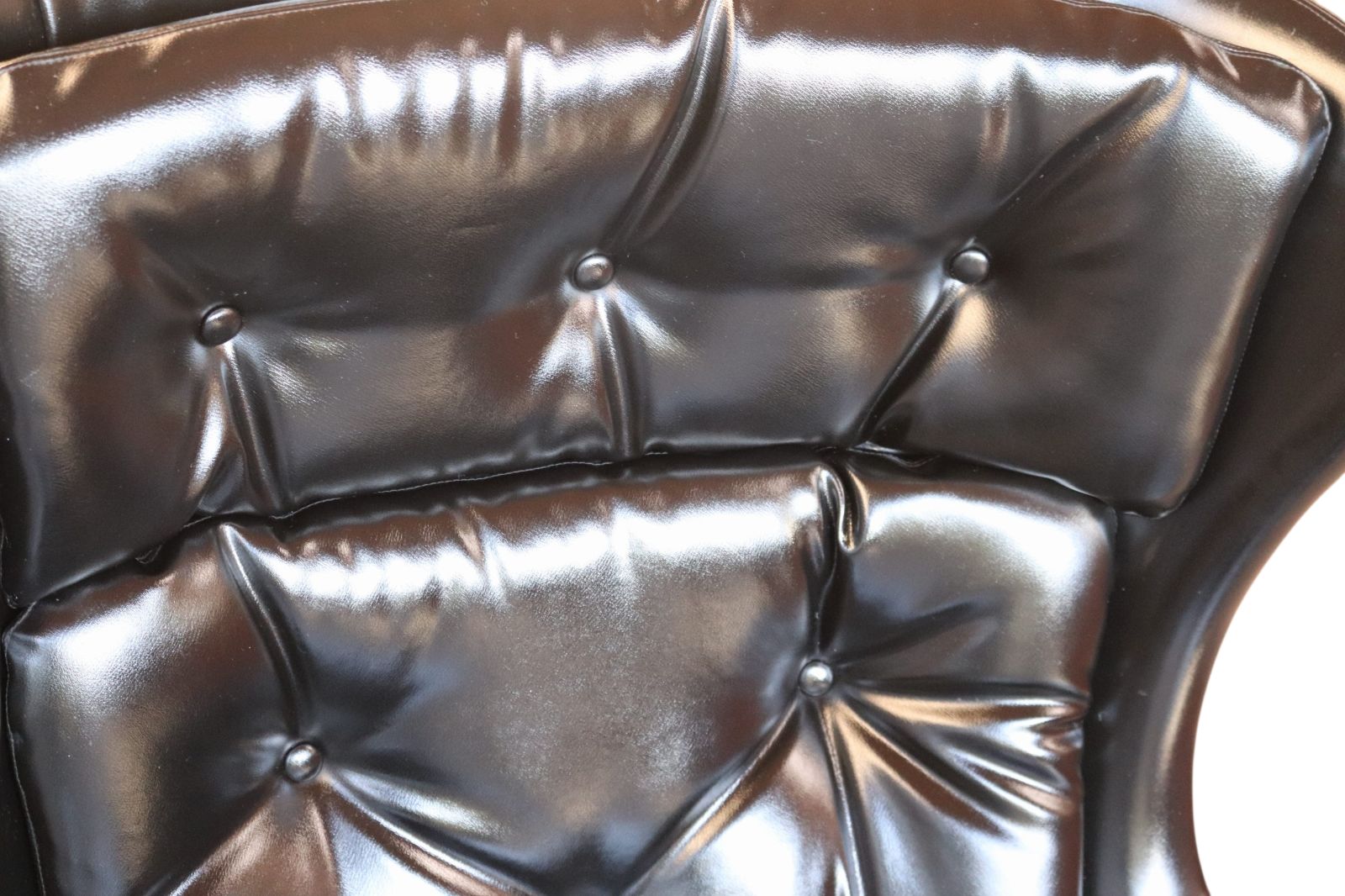Furniture Mid Century Black Faux Leather Egg Chair Swivel Armchair photo