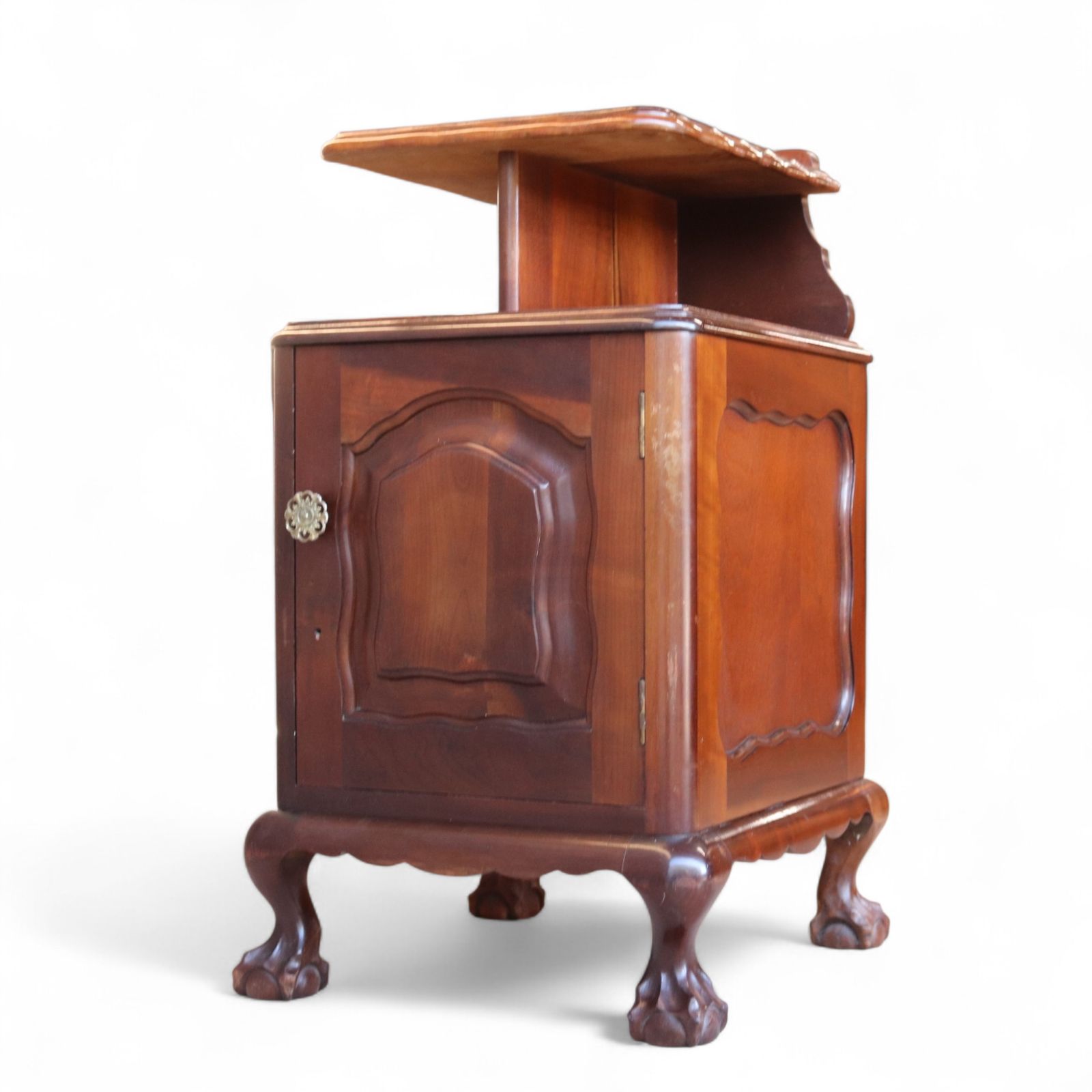 Vintage Reproduction Georgian Style Imbuia Bedside Table / Cabinet Nightstand photo vintage