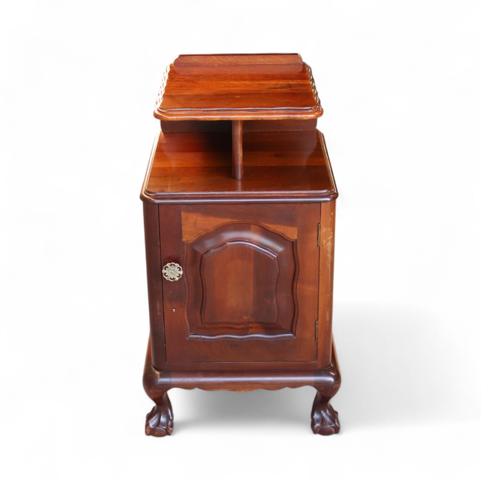 Furniture Vintage Reproduction Georgian Style Imbuia Bedside Table / Cabinet Nightstand photo