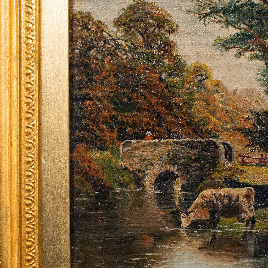 Antique River Landscape Painting, English School, Art, Oil On Canvas, Edwardian photo vinterior