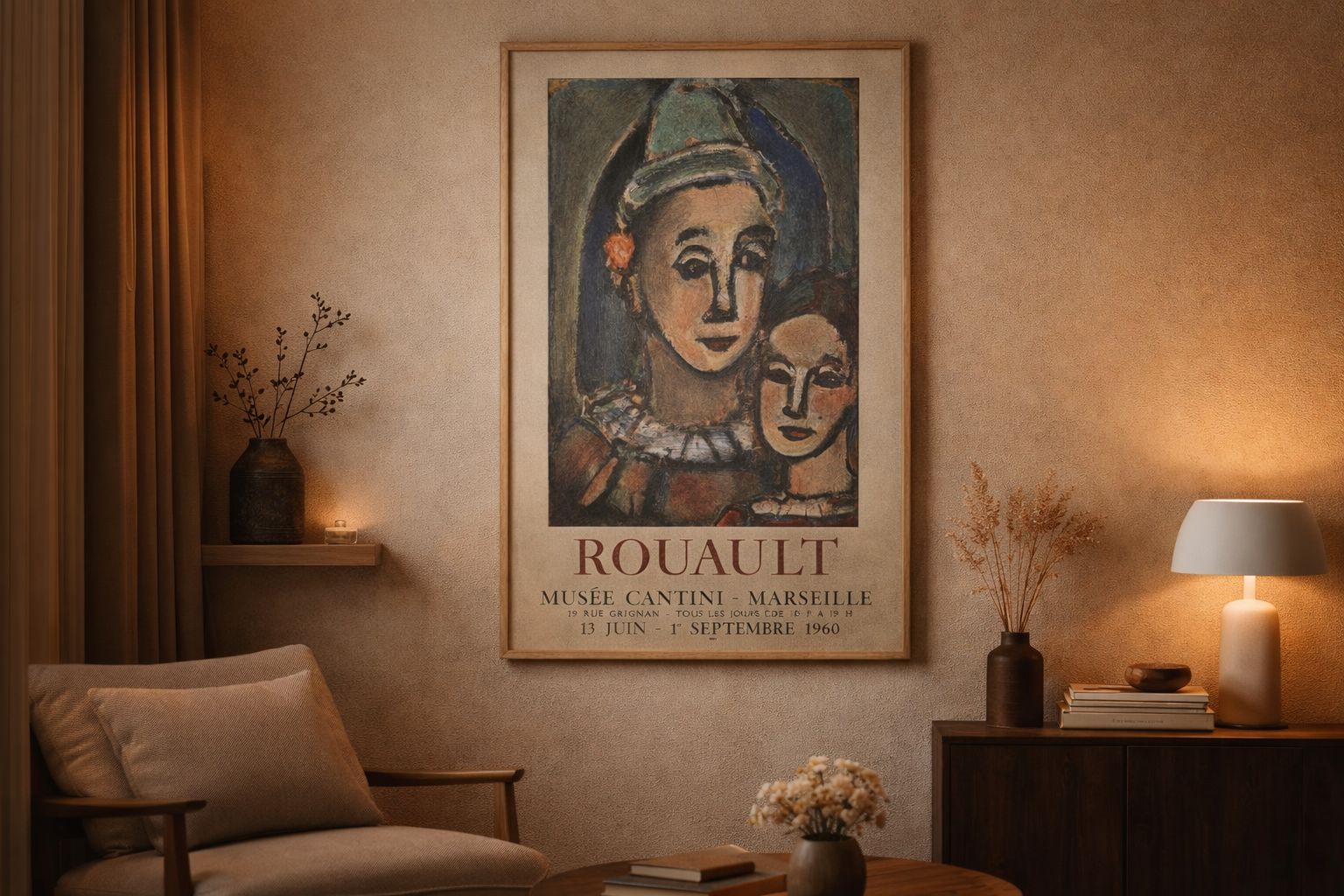 Original Vintage Lithograph – Royauté – Georges Rouault – 1960 photo furniture