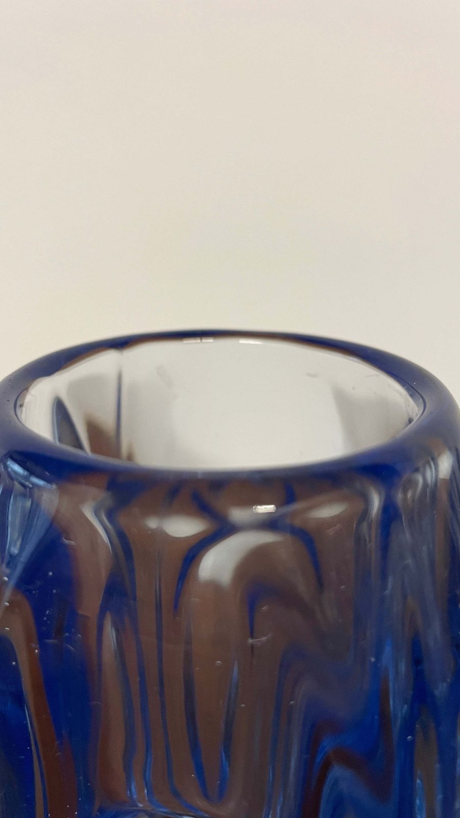 photo furniture Pair Of Mid Century Blue Art Glass Vases By Rudolf Schrötter For Rosice | Czech Glass 1960s
