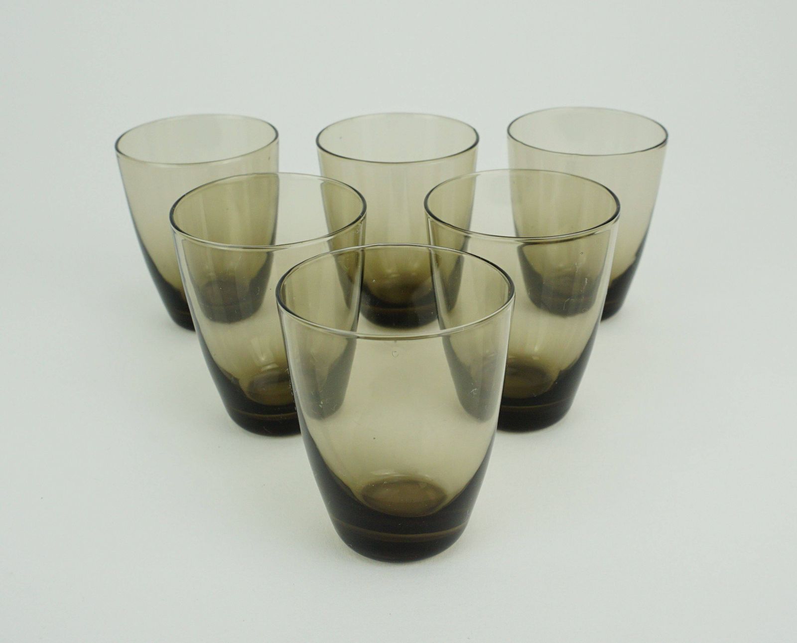 Set Of 6 Shot Glasses From The 1950s In A Brass Stand With A Bamboo Handle photo 52.0