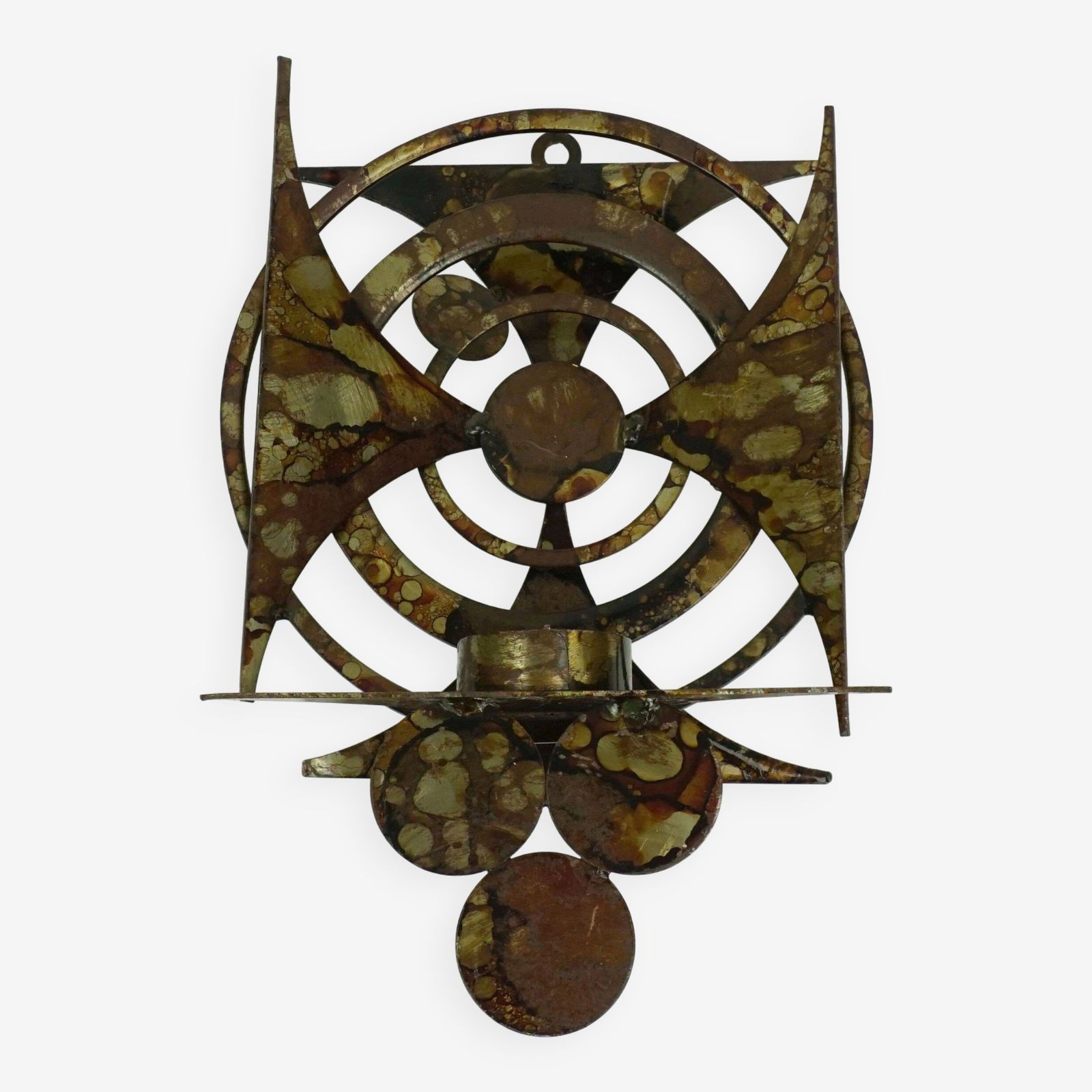 Henrik Horst Denmark Brutalist Style Iron Wall Candle Holder