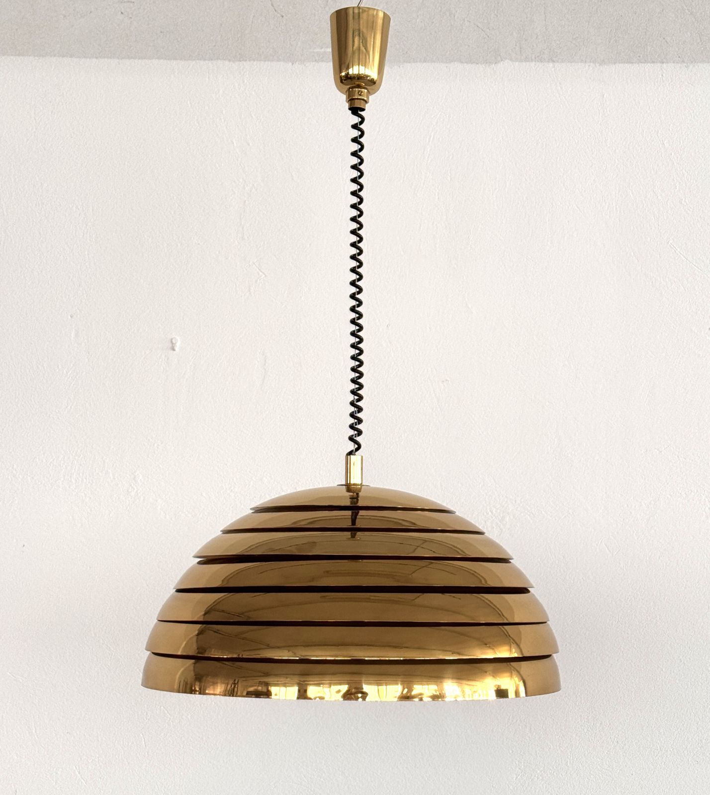 1960s Midcentury Modern Brass Chandelier By Vereinigte Werkstätten photo Lighting