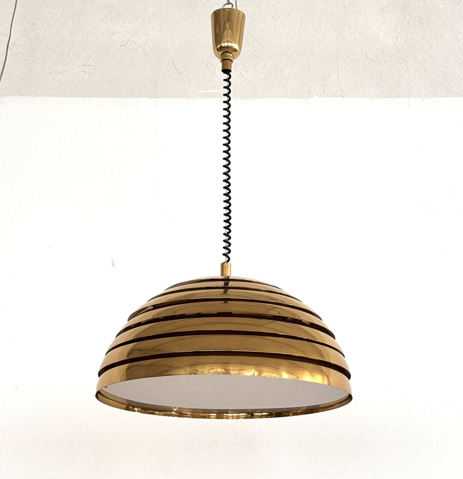 1960s Midcentury Modern Brass Chandelier By Vereinigte Werkstätten photo vintage