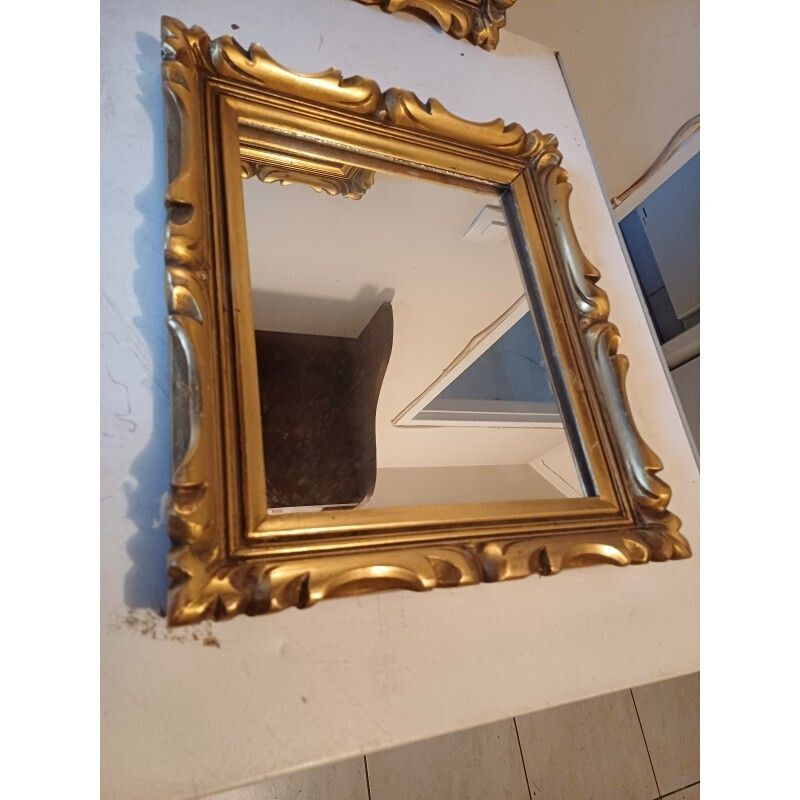 Set Of 6 Wooden And Gold Tone Mirrors photo Home Decor