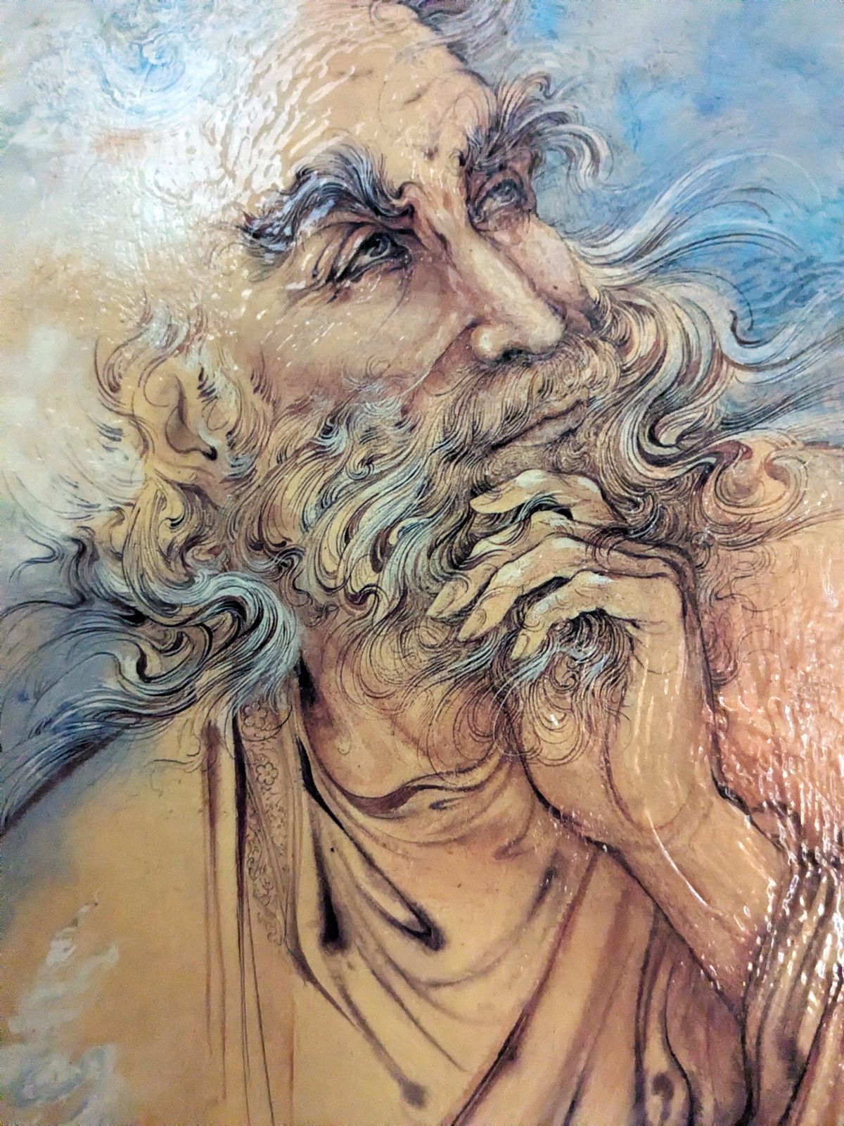 Vintage Framed And Lacquered Print Of Hafez By Mahmoud Farshchian photo vinterior